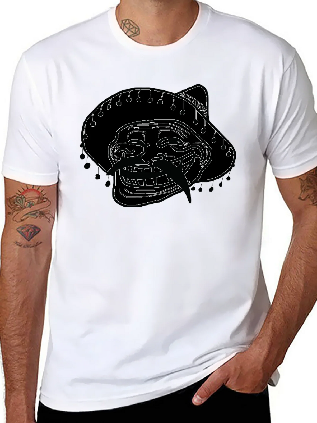Troll Face Sombrero Graphic T-Shirt product image 7