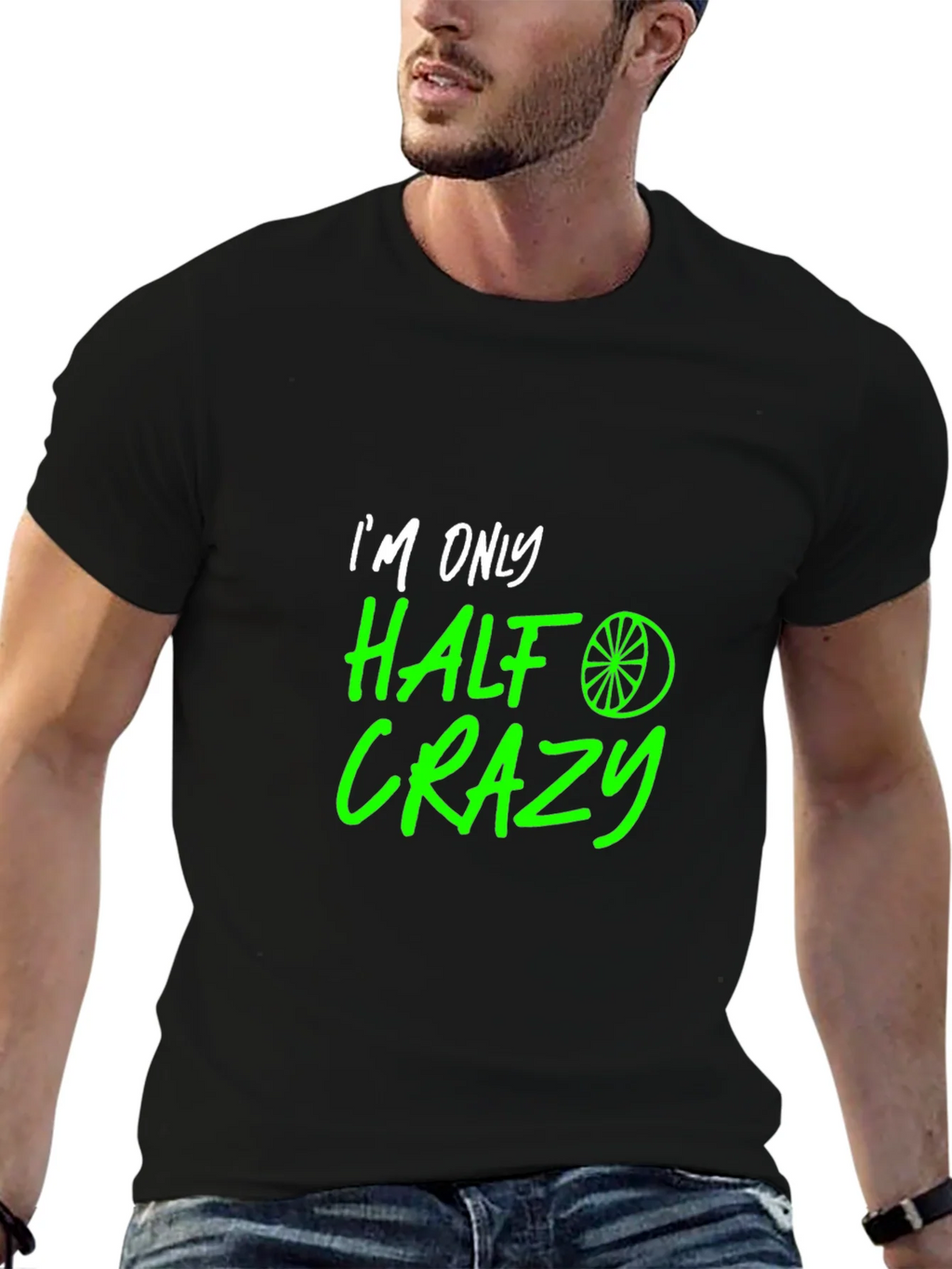 Half Crazy Graphic Tee - Funny Novelty T-Shirt product image 6