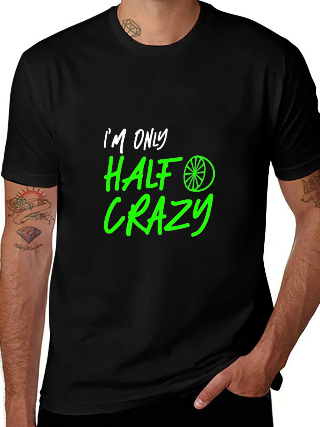 Half Crazy Graphic Tee - Funny Novelty T-Shirt product image 1