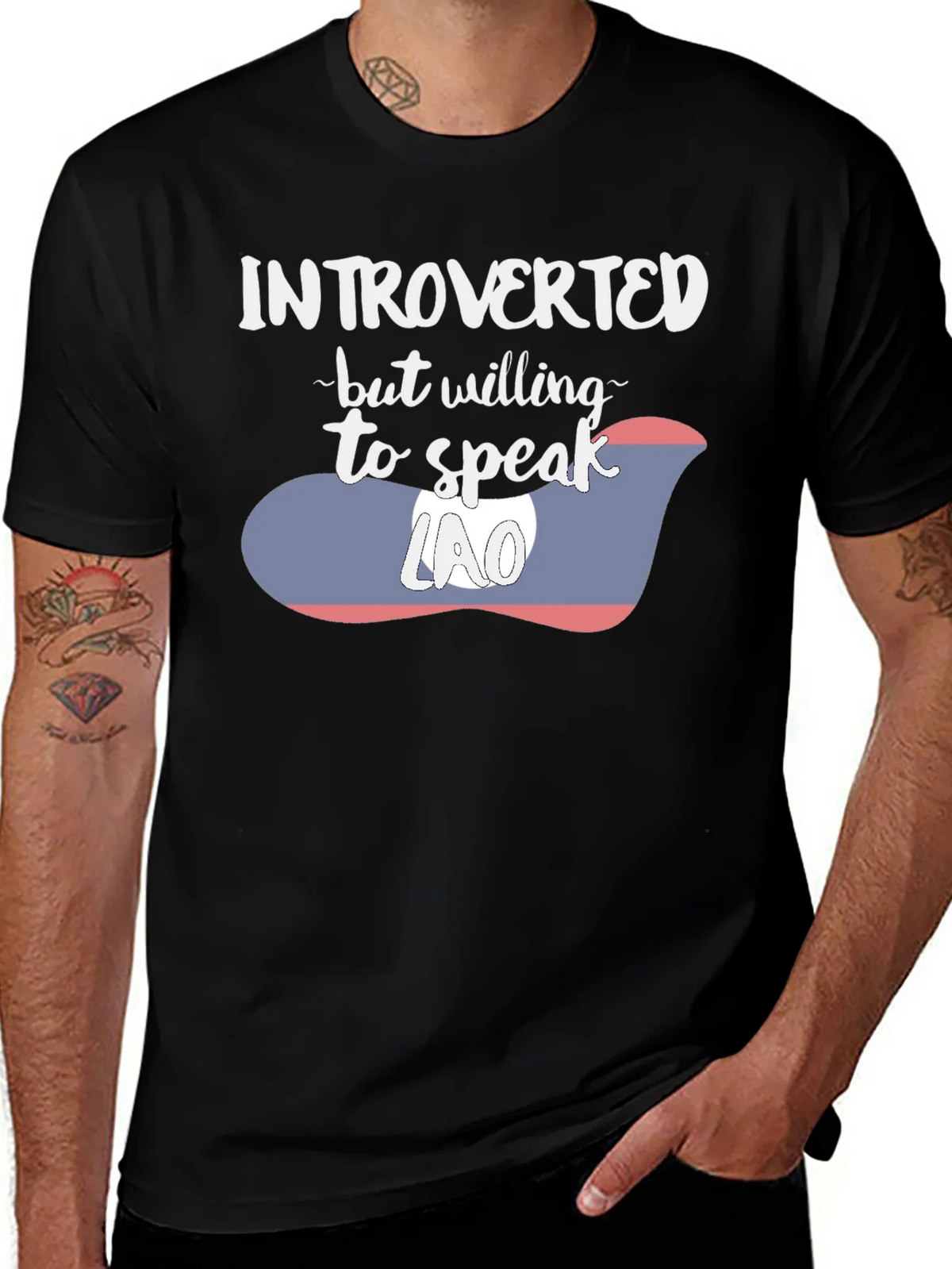 Introverted Lao Flag Graphic Tee product image 1
