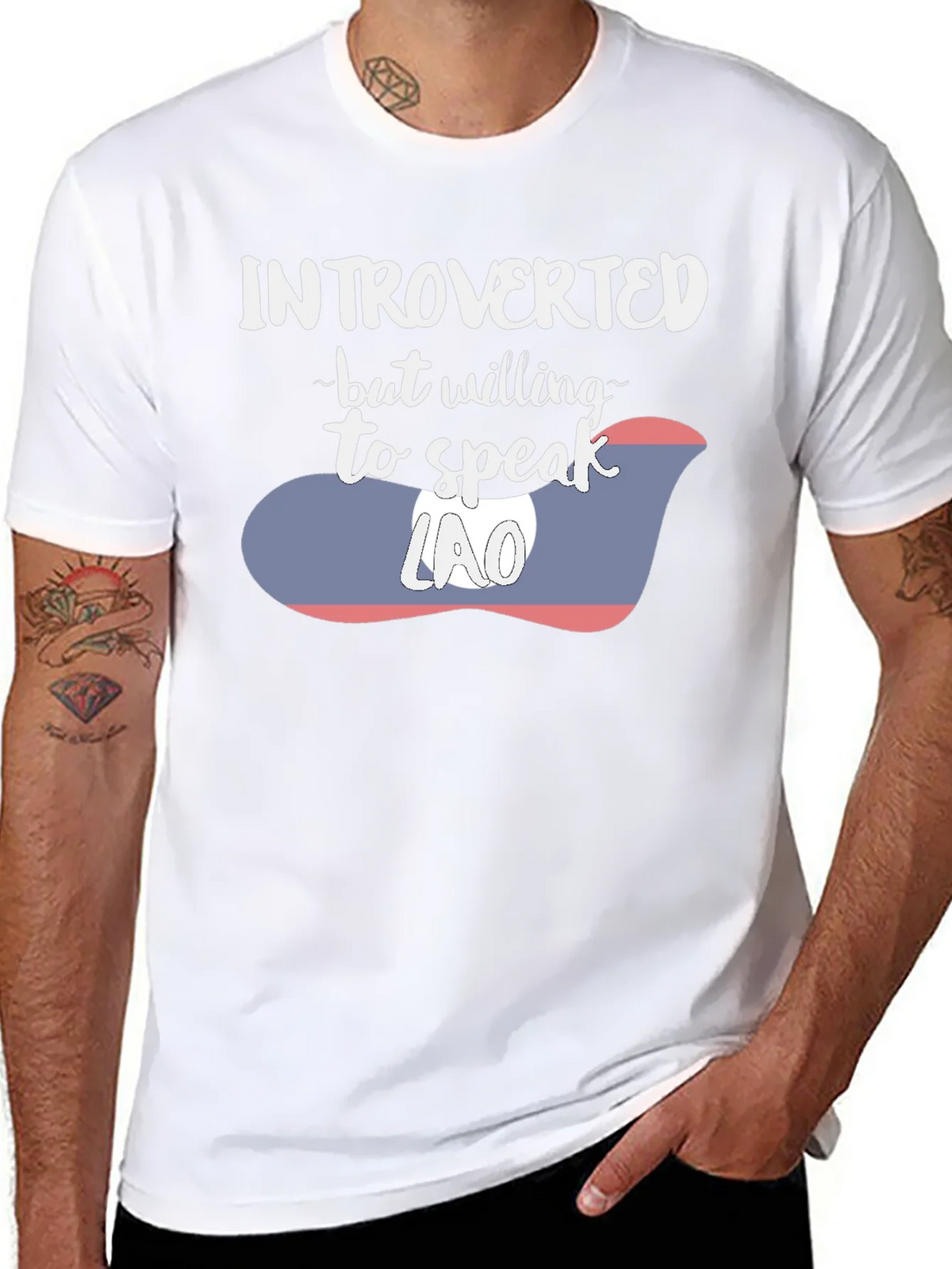 Introverted Lao Flag Graphic Tee product image 7