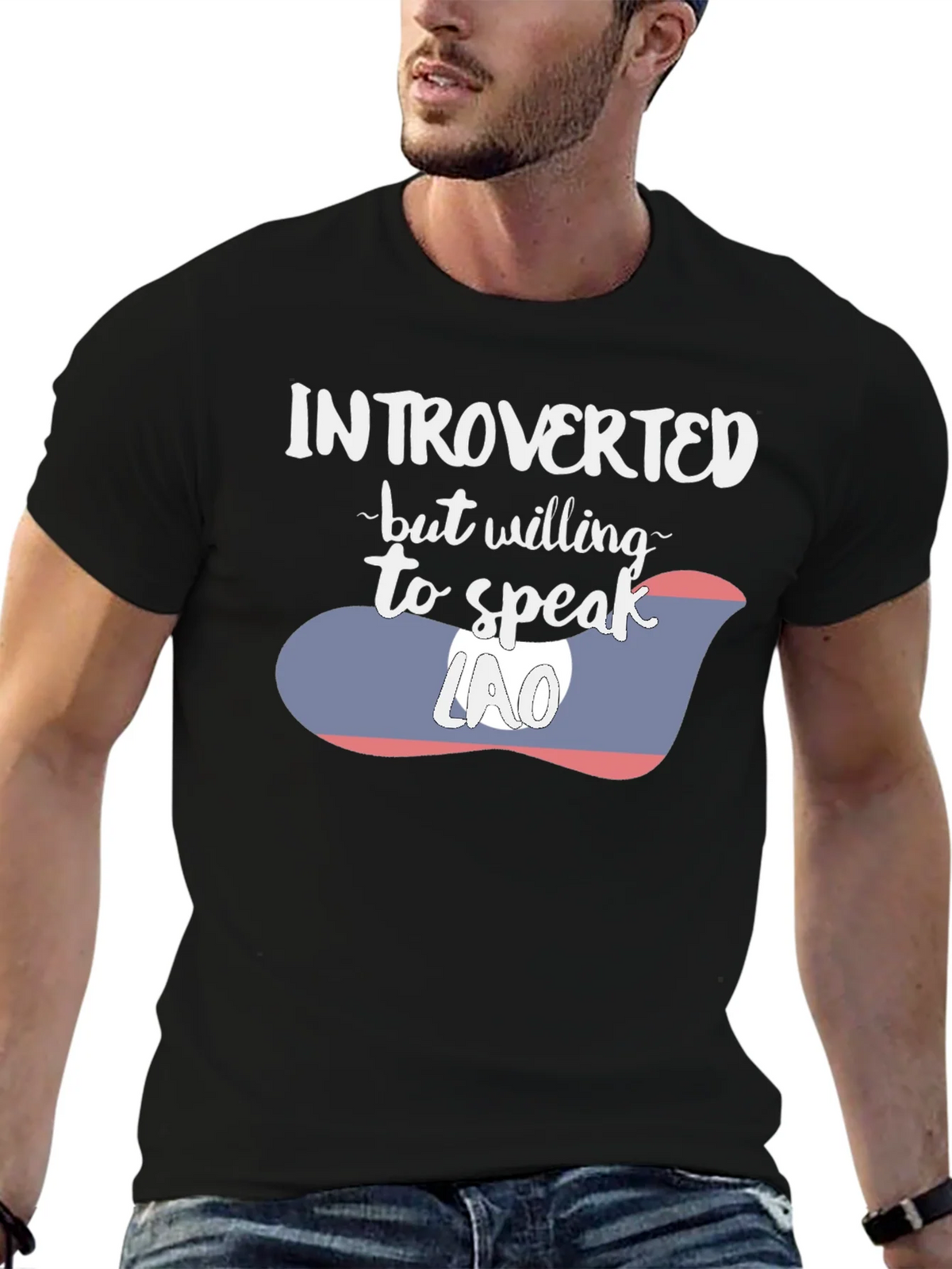 Introverted Lao Flag Graphic Tee product image 6
