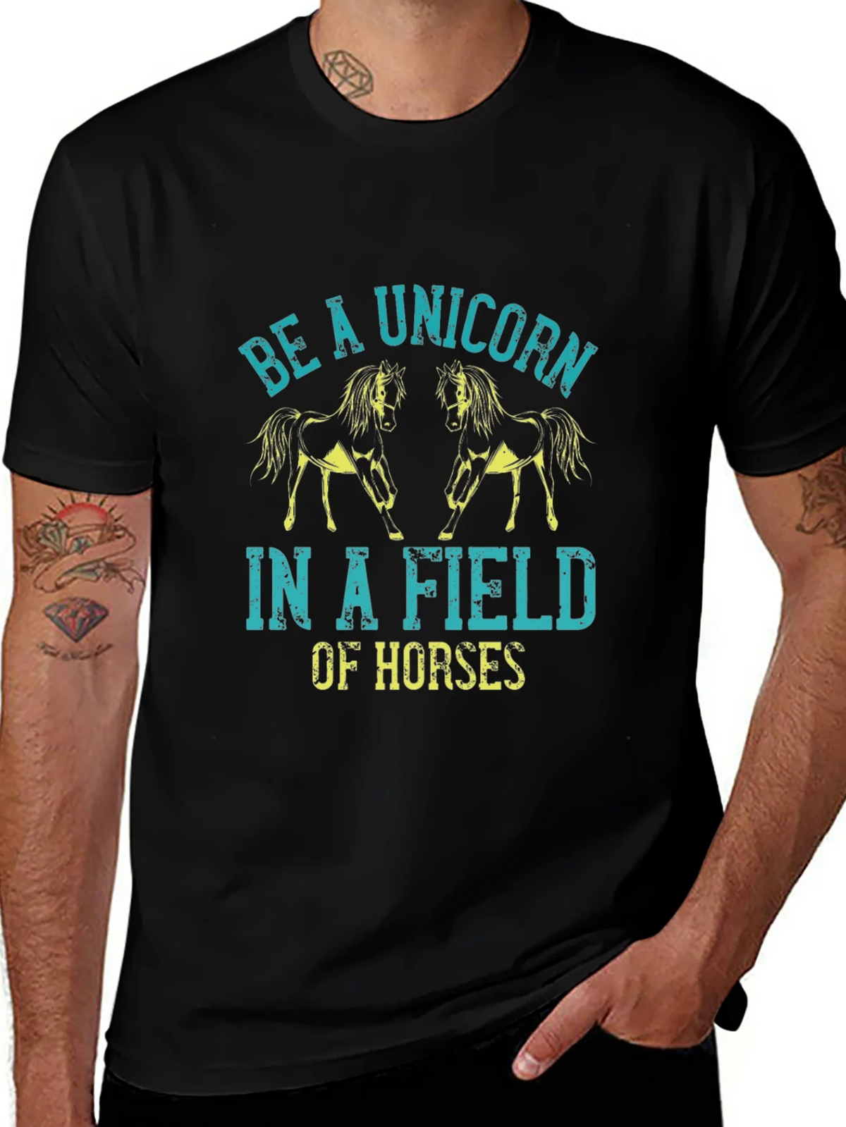 Be A Unicorn In A Field Of Horses Graphic Tee product image 1