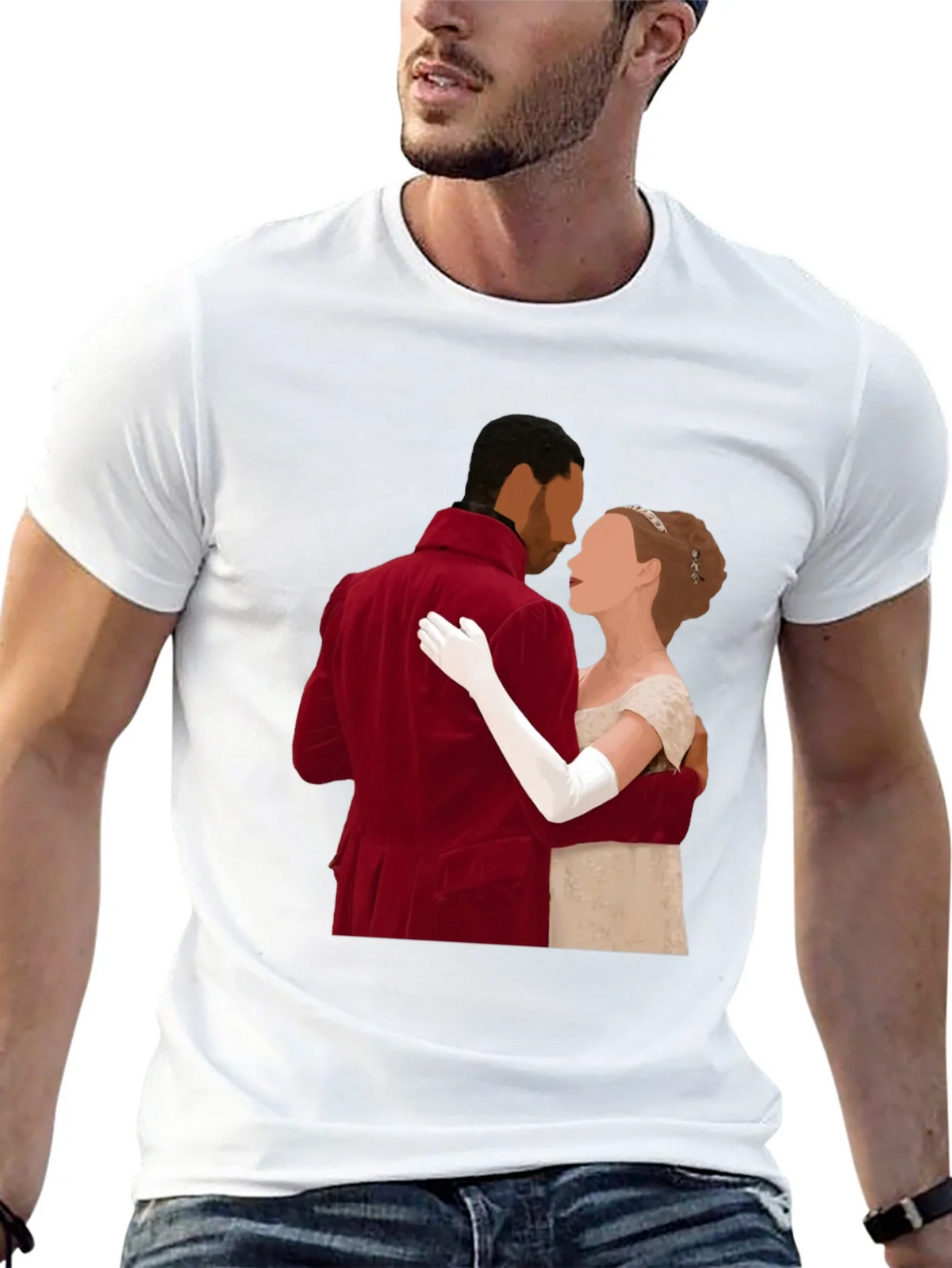 Bridgerton Couple Black T-Shirt product image 5