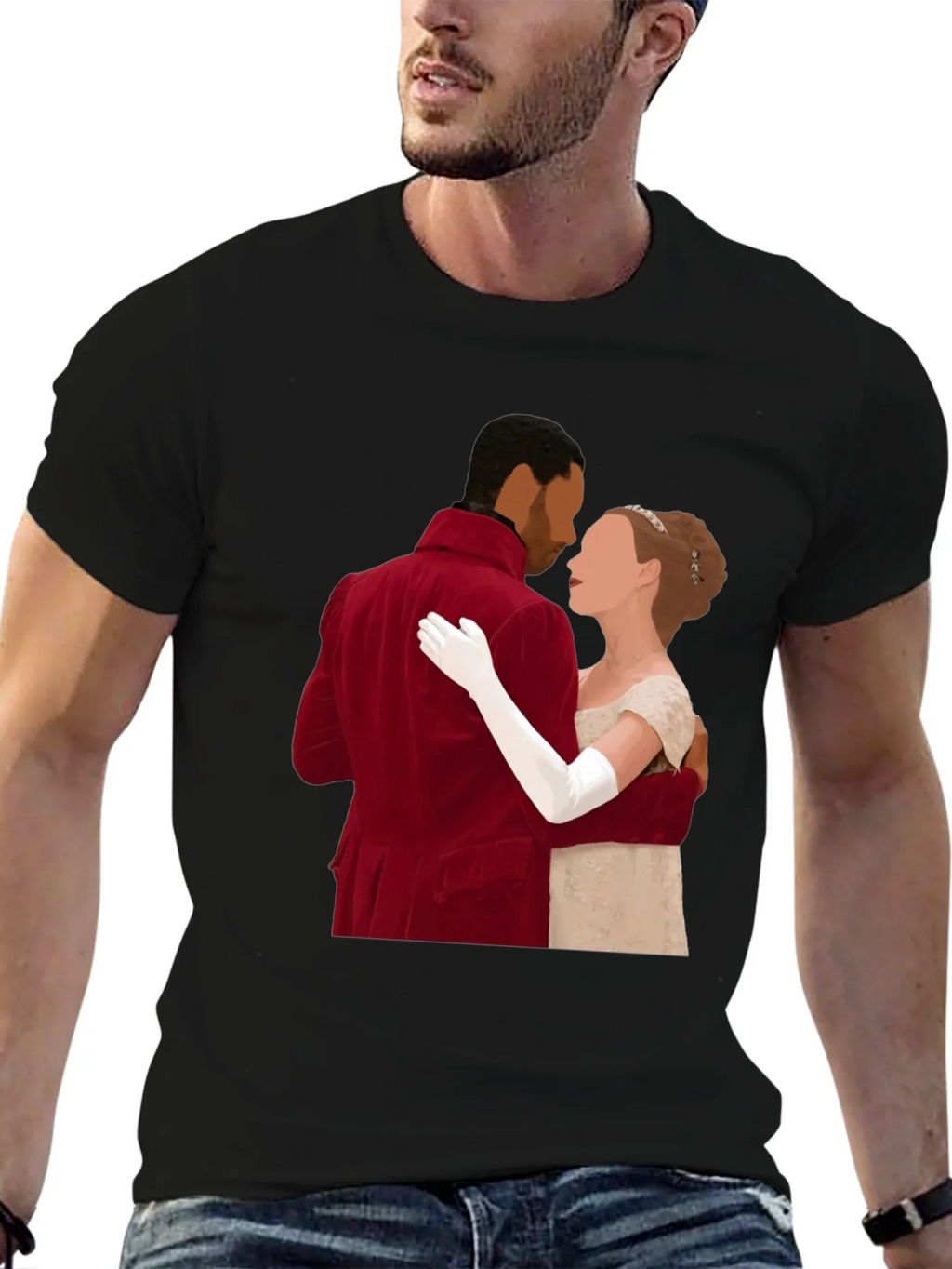 Bridgerton Couple Black T-Shirt product image 2