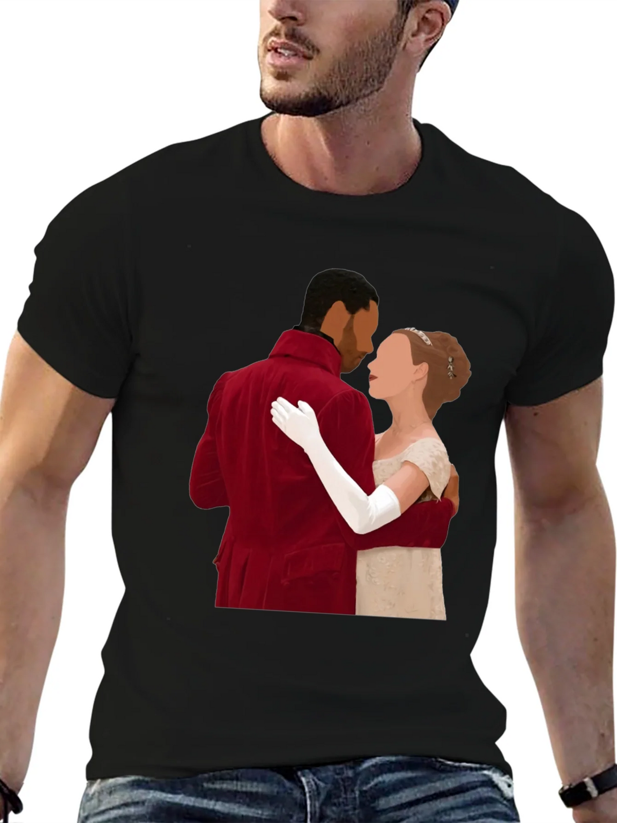 Bridgerton Couple Black T-Shirt product image 2