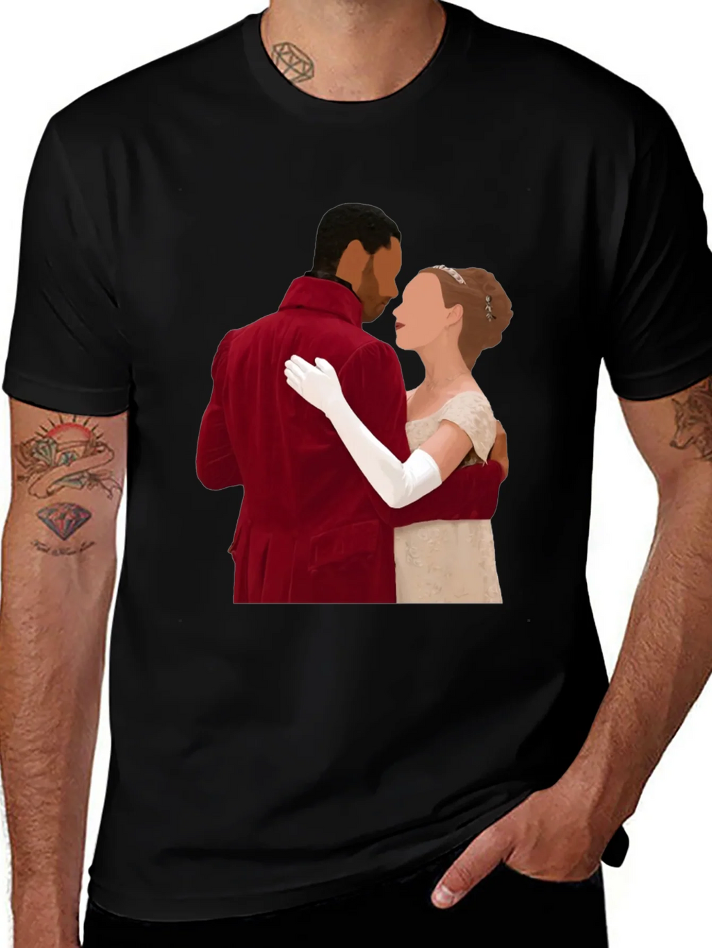 Bridgerton Couple Black T-Shirt product image 1