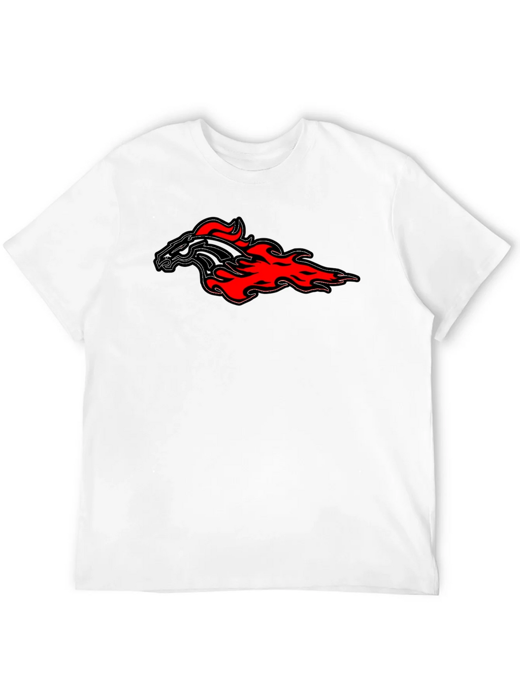 Flaming Horse Graphic Tee - Black Cotton T-Shirt product image 7