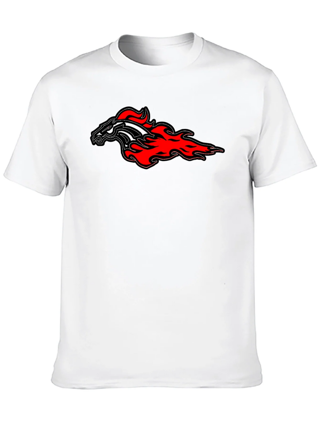 Flaming Horse Graphic Tee - Black Cotton T-Shirt product image 5