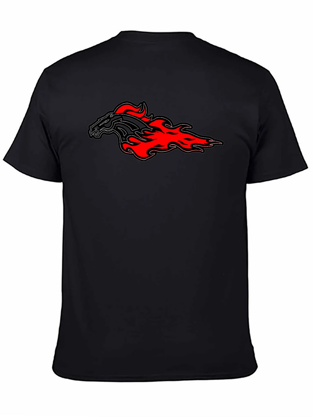 Flaming Horse Graphic Tee - Black Cotton T-Shirt product image 2