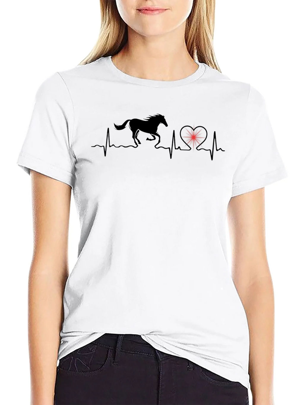 Horse Heartbeat T-Shirt - Equestrian Love product image 2