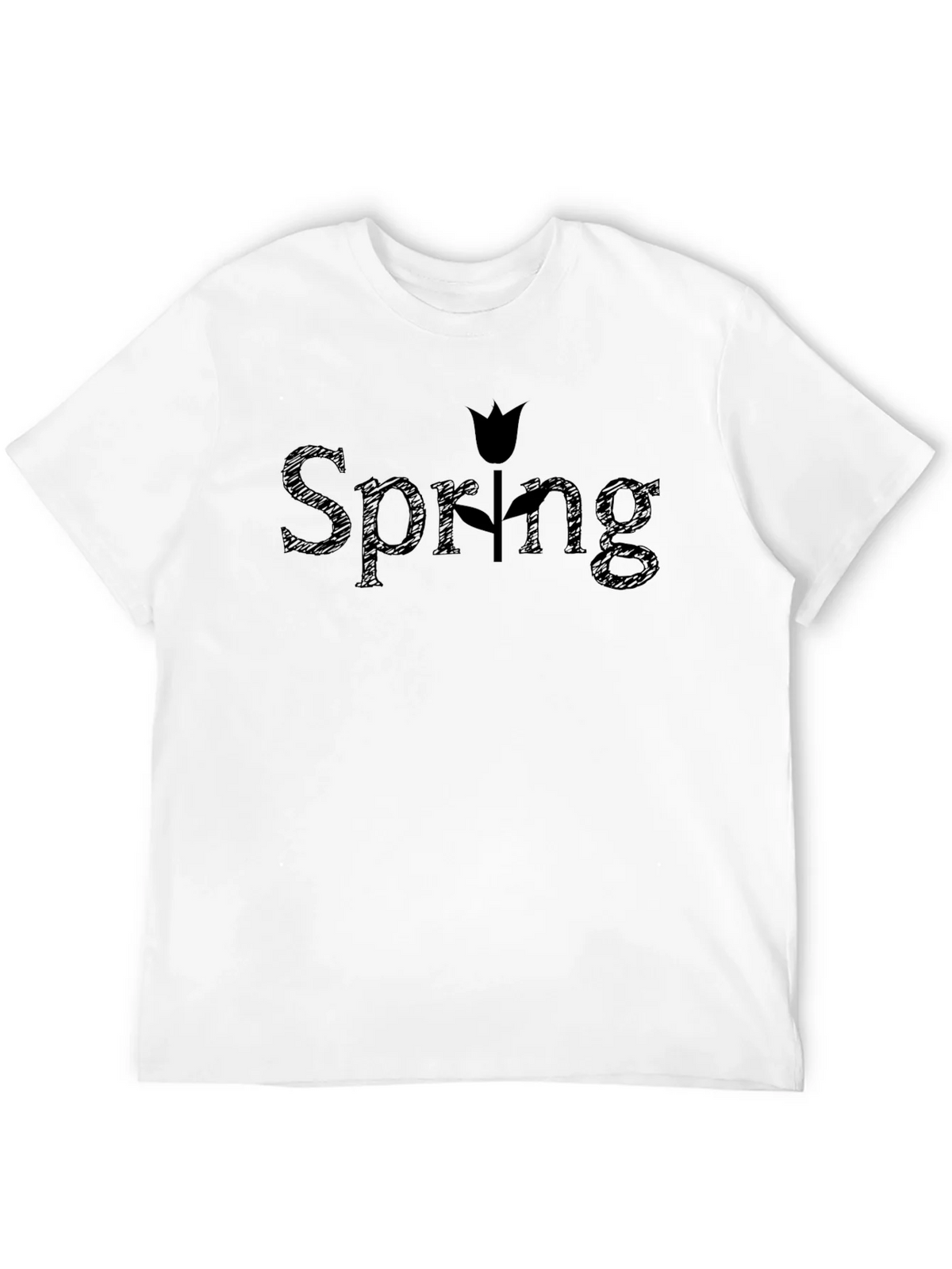 Spring Tulip Graphic Black T-Shirt product image 9