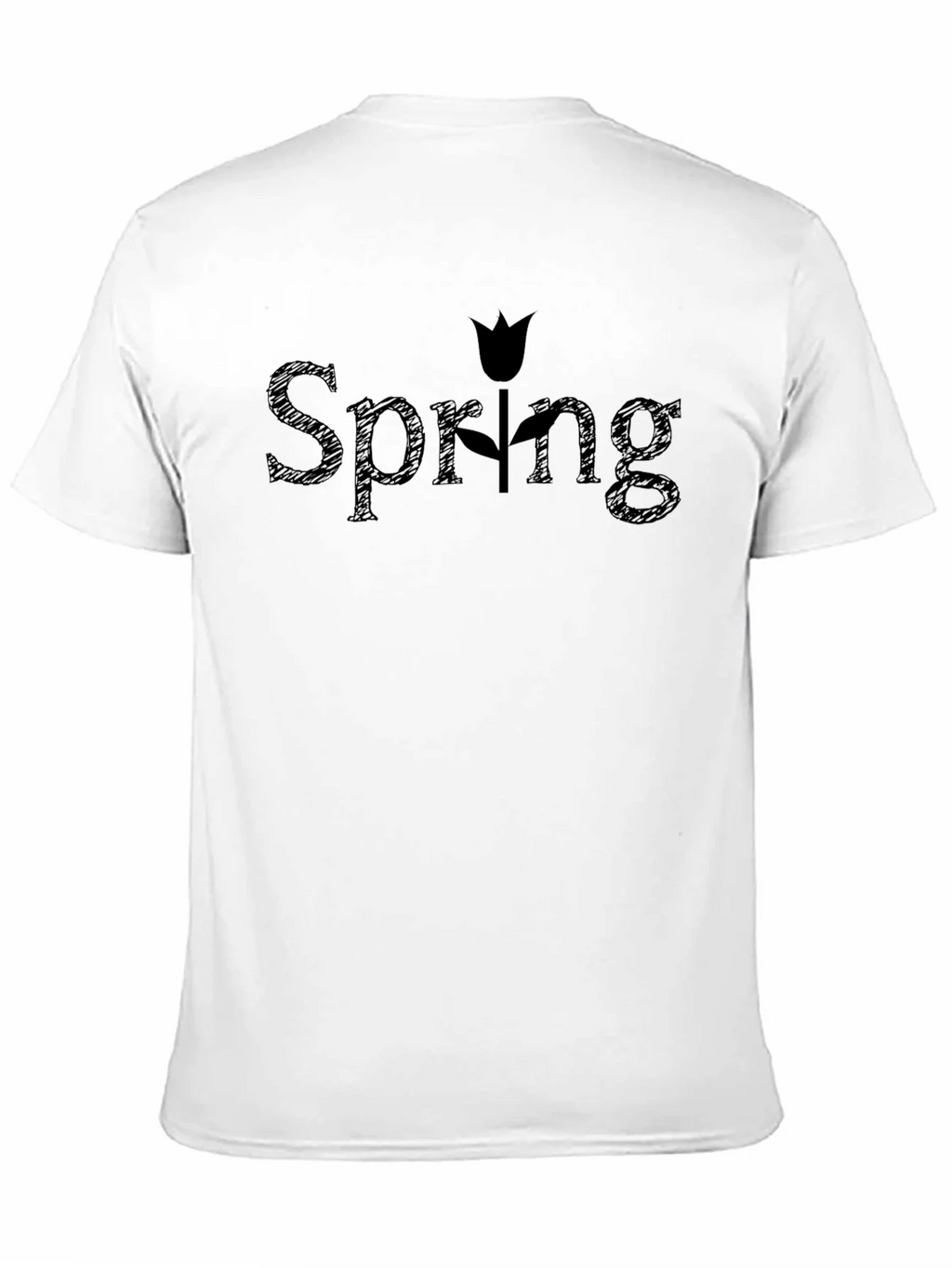 Spring Tulip Graphic Black T-Shirt product image 8