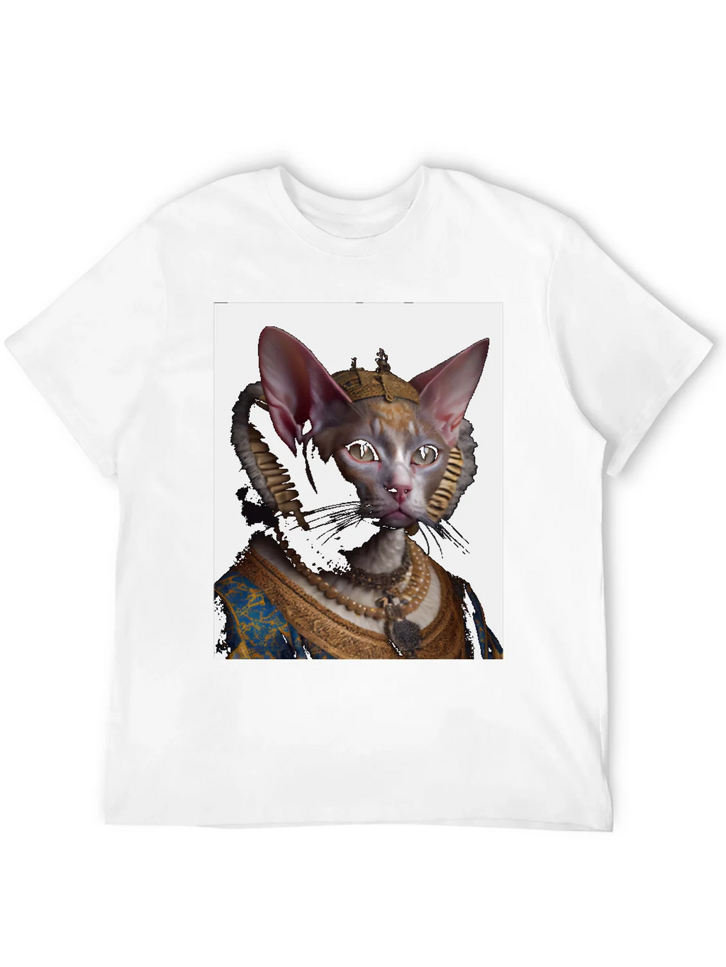 Regal Cat Portrait Black T-Shirt product image 11