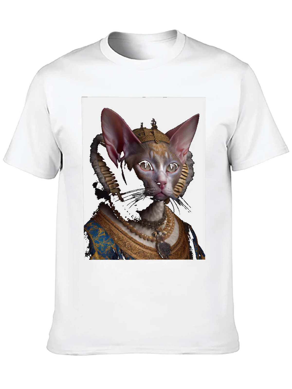 Regal Cat Portrait Black T-Shirt product image 9