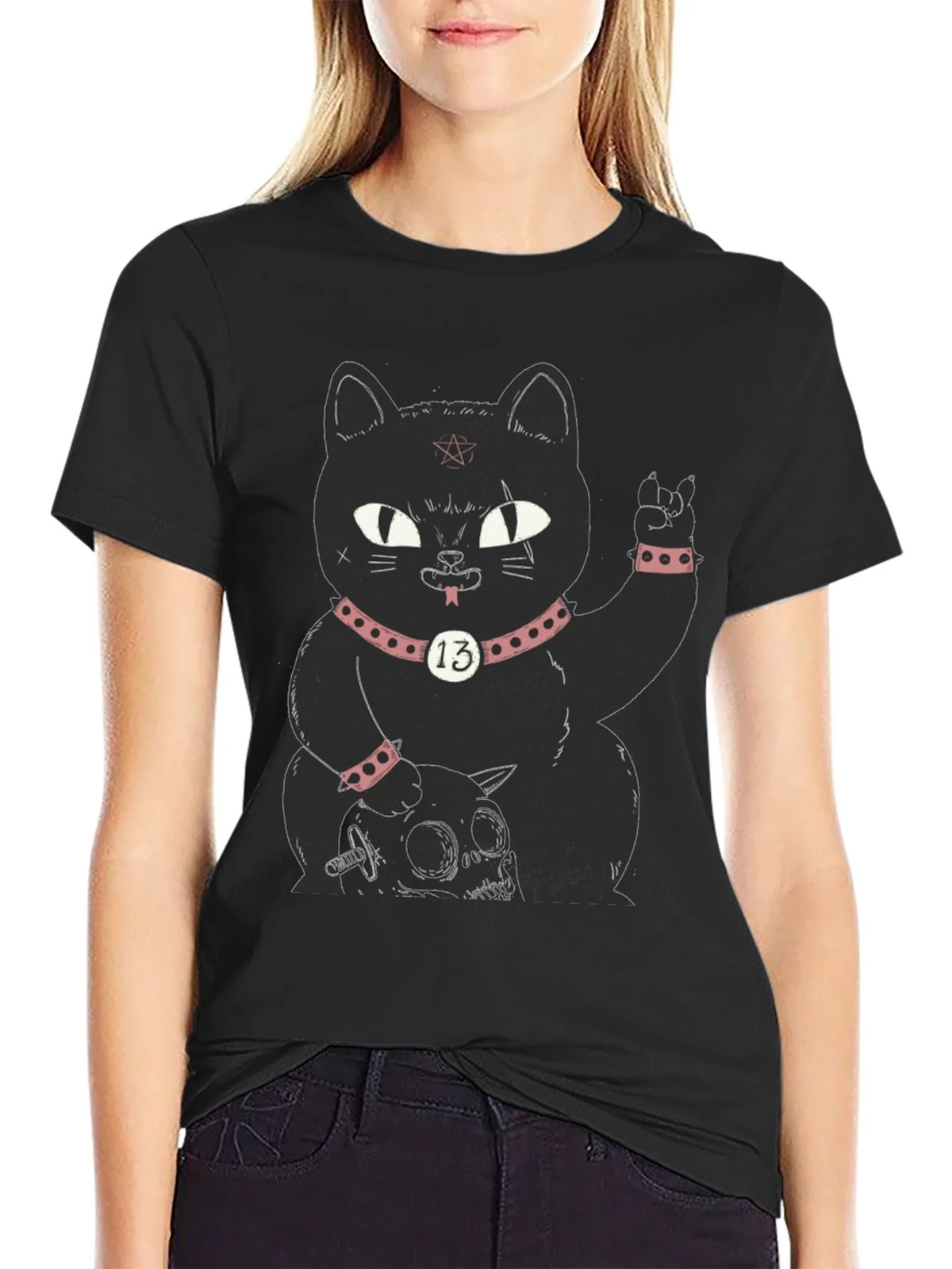 Gothic Black Cat T-Shirt - Rock On! product image 2