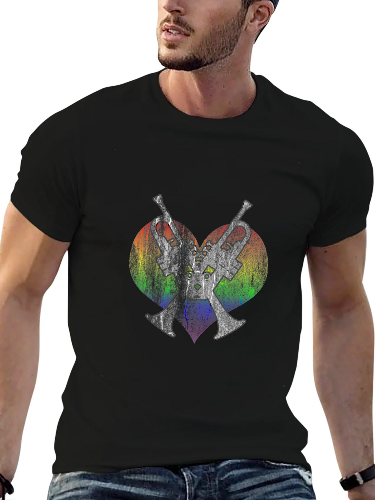 Rainbow Heart Trumpet T-Shirt product image 6
