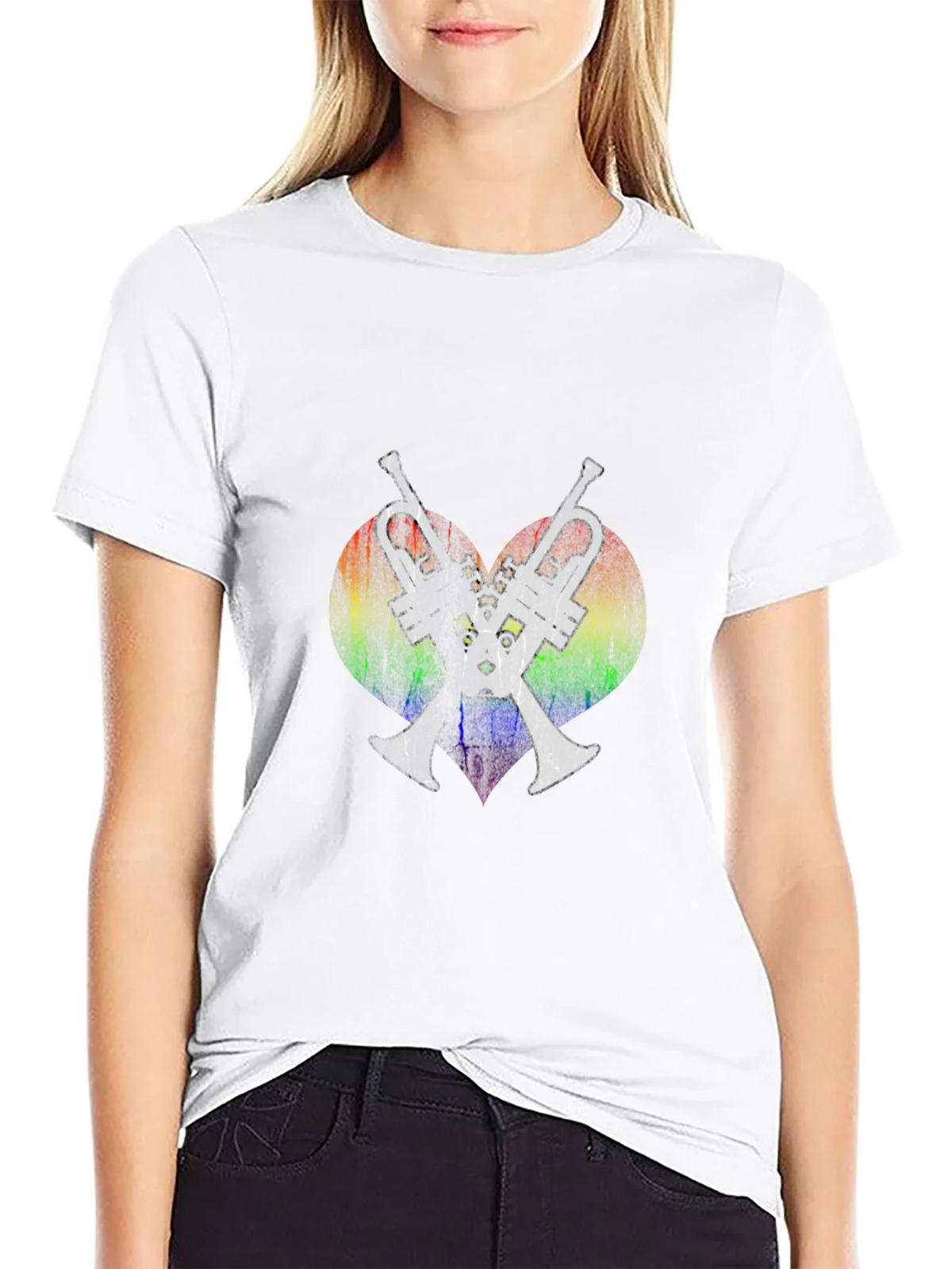 Rainbow Heart Trumpet T-Shirt product image 8
