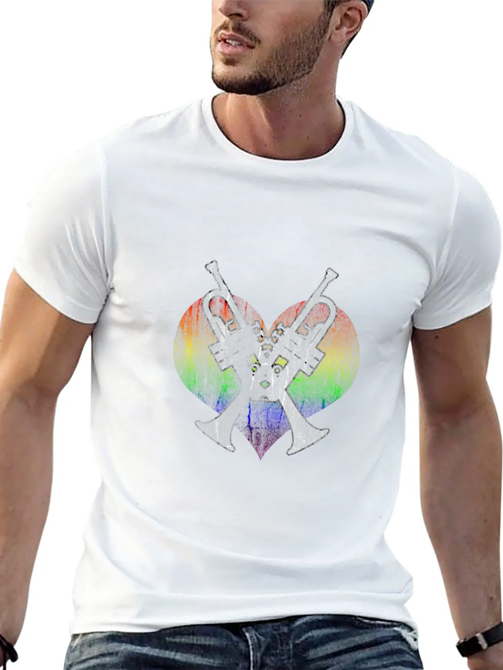 Rainbow Heart Trumpet T-Shirt product image 12