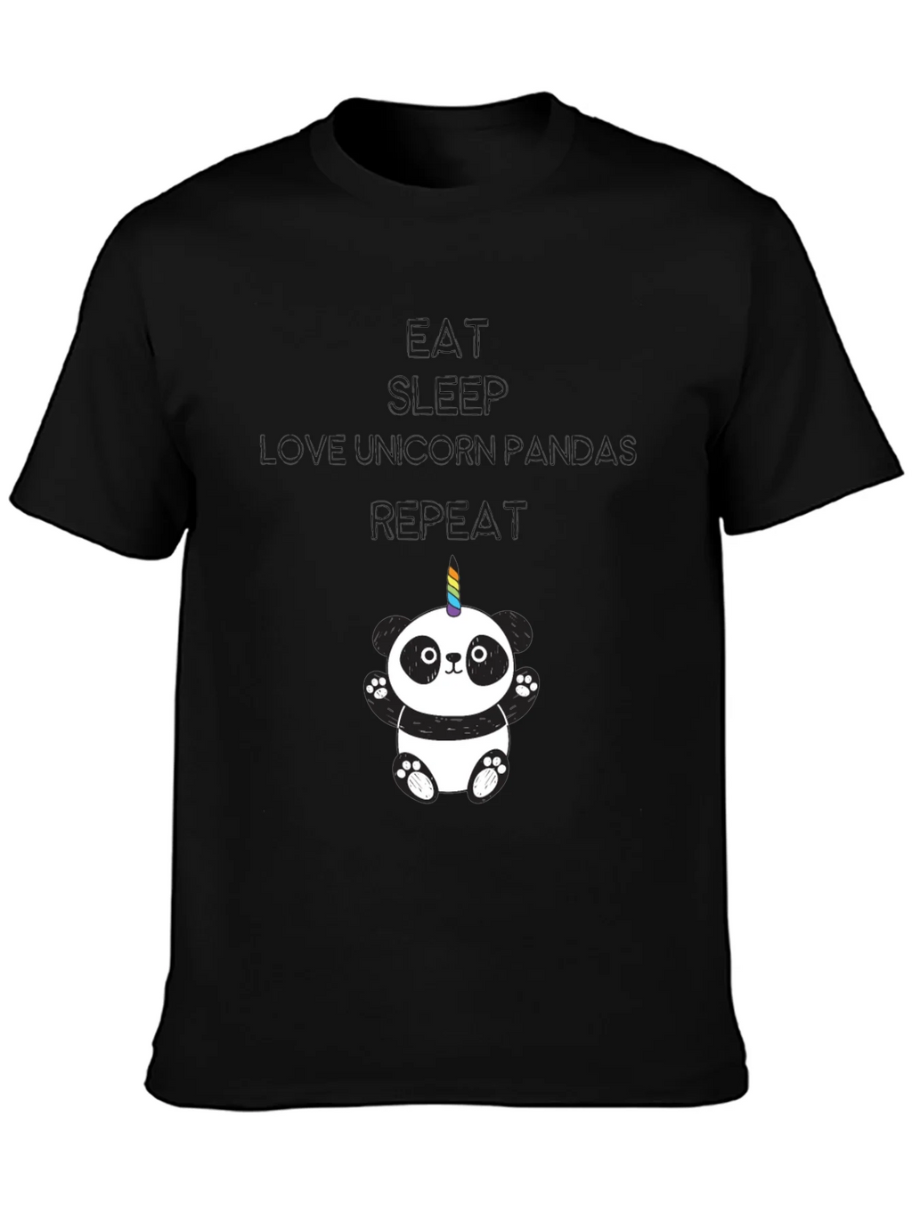 Unicorn Panda Black T-Shirt product image 3