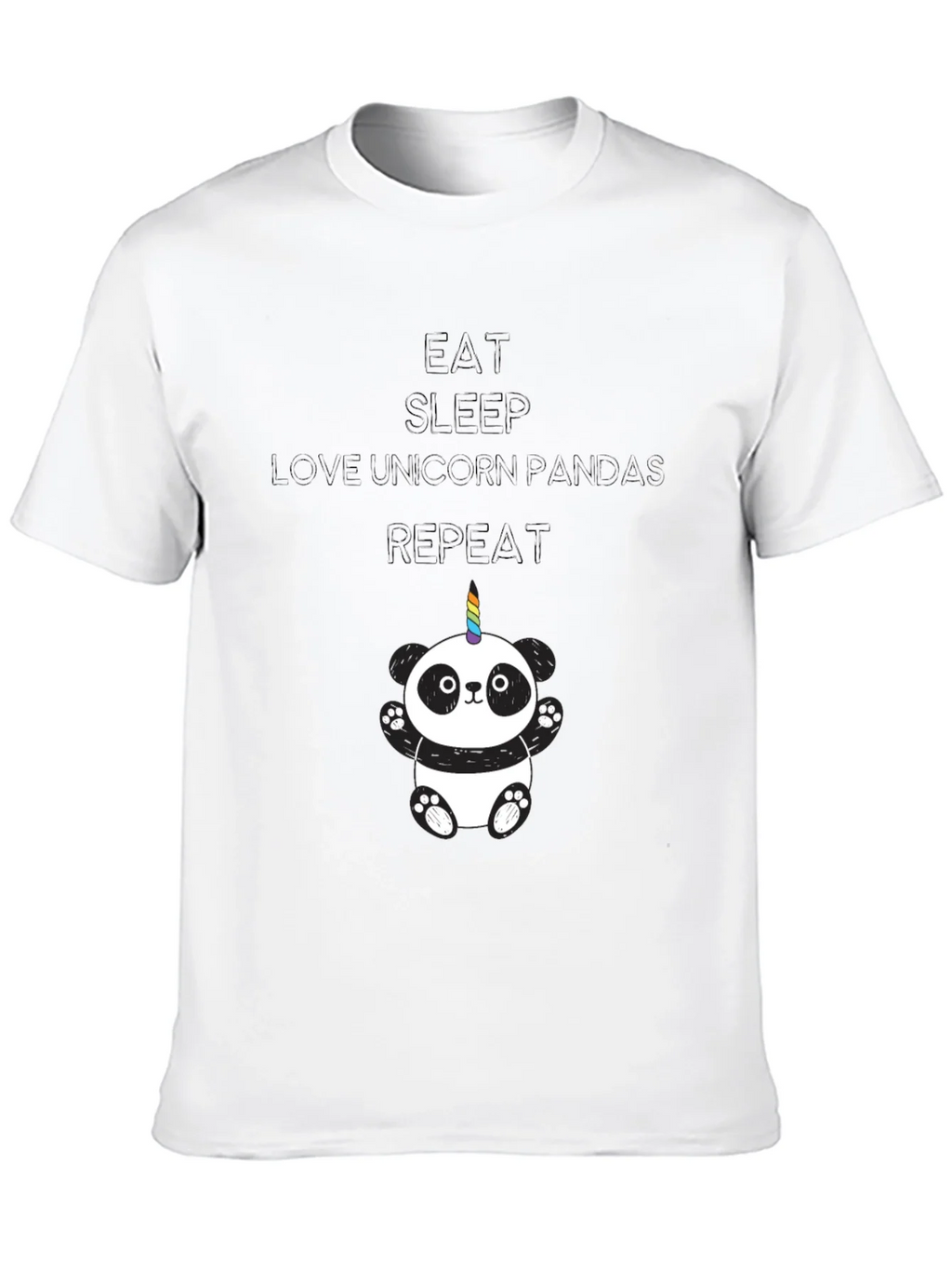 Unicorn Panda Black T-Shirt product image 9