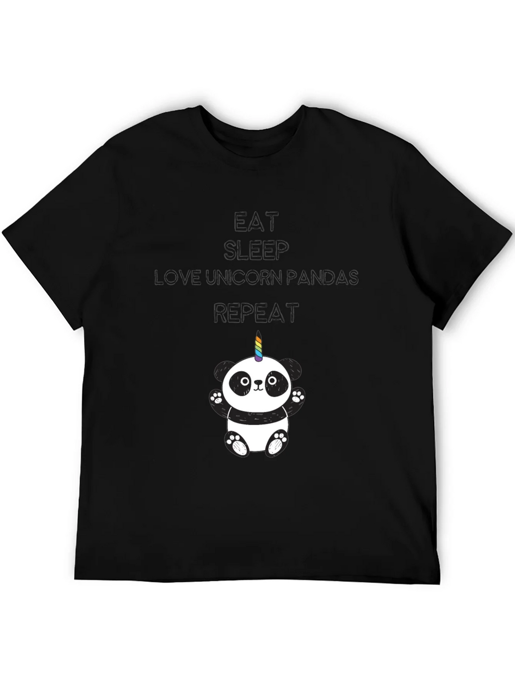 Unicorn Panda Black T-Shirt product image 5