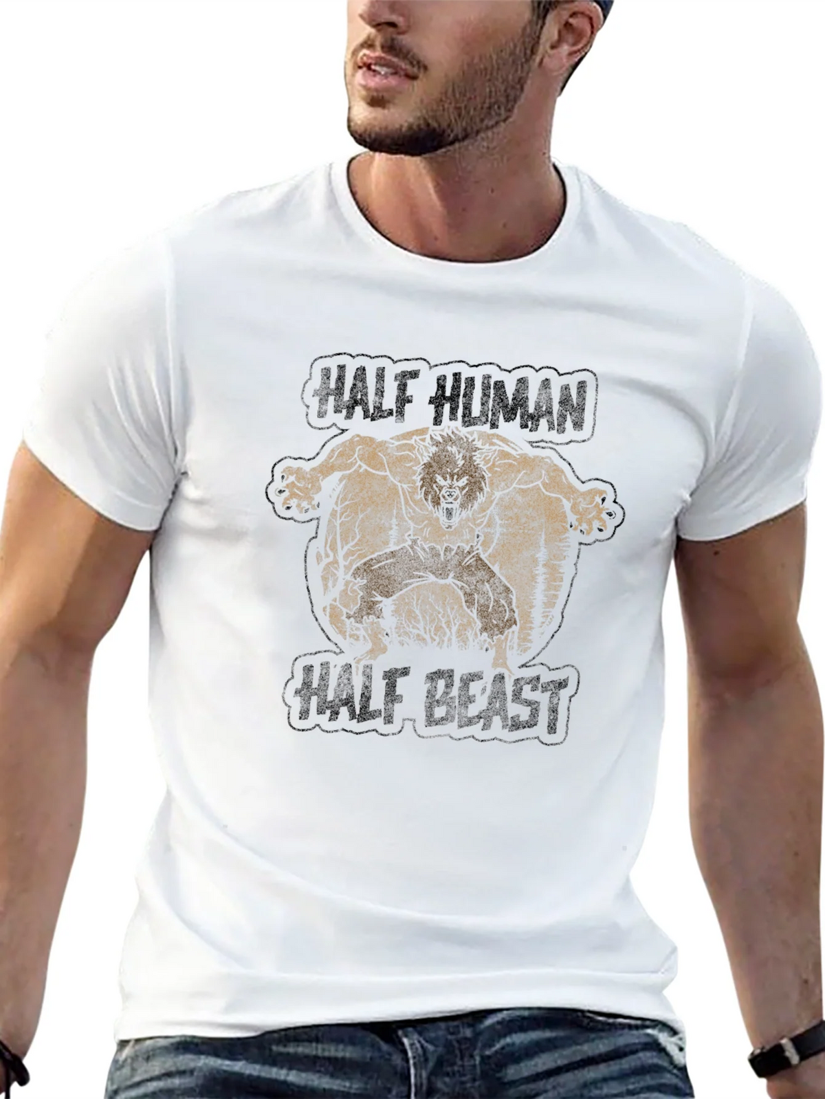 Half Human Beast Graphic T-Shirt product image 10