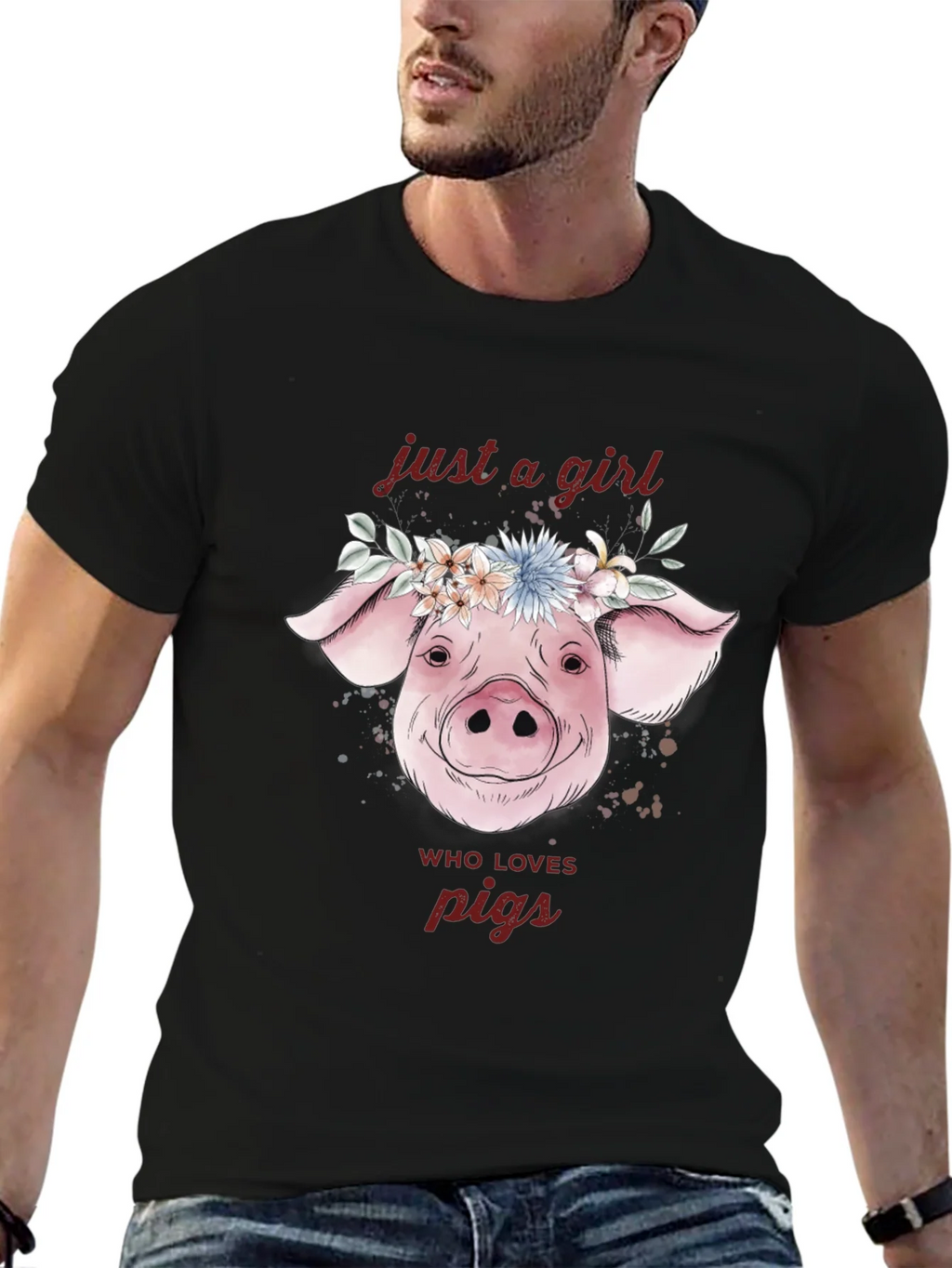 Just A Girl Who Loves Pigs T-Shirt product image 6