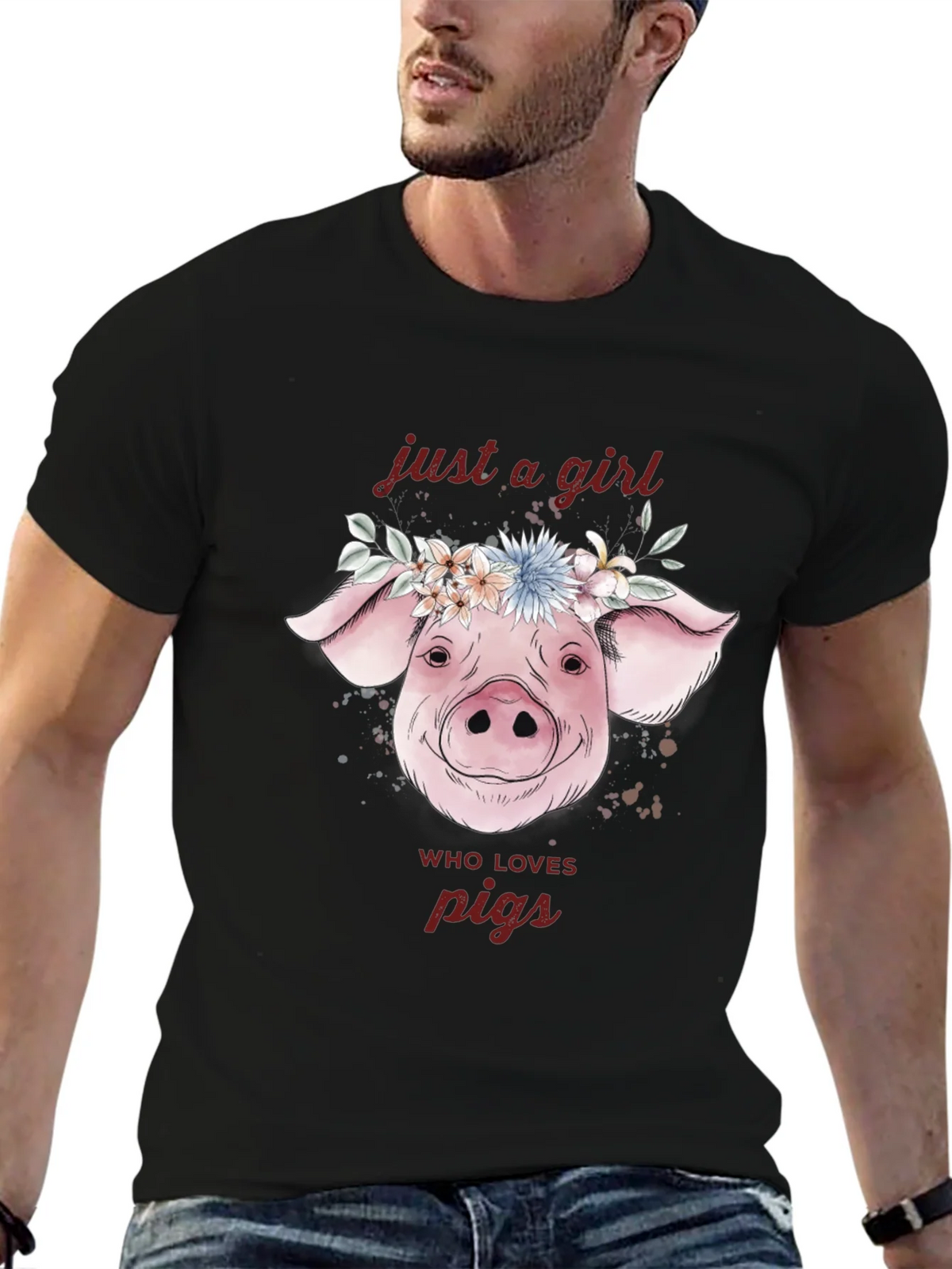Just A Girl Who Loves Pigs T-Shirt product image 6