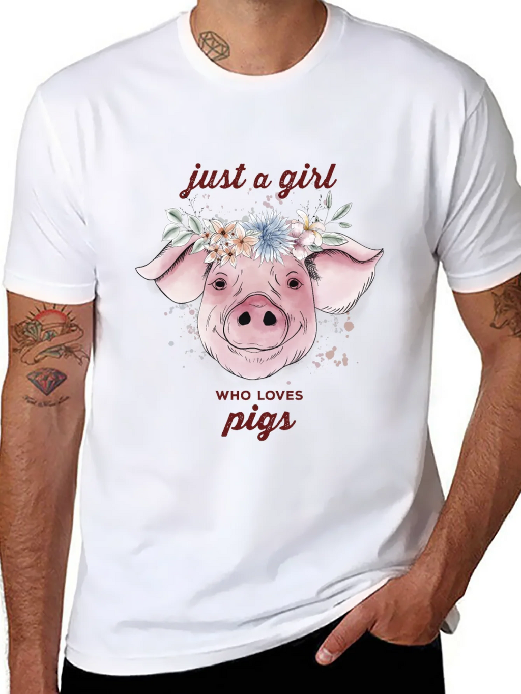 Just A Girl Who Loves Pigs T-Shirt product image 7