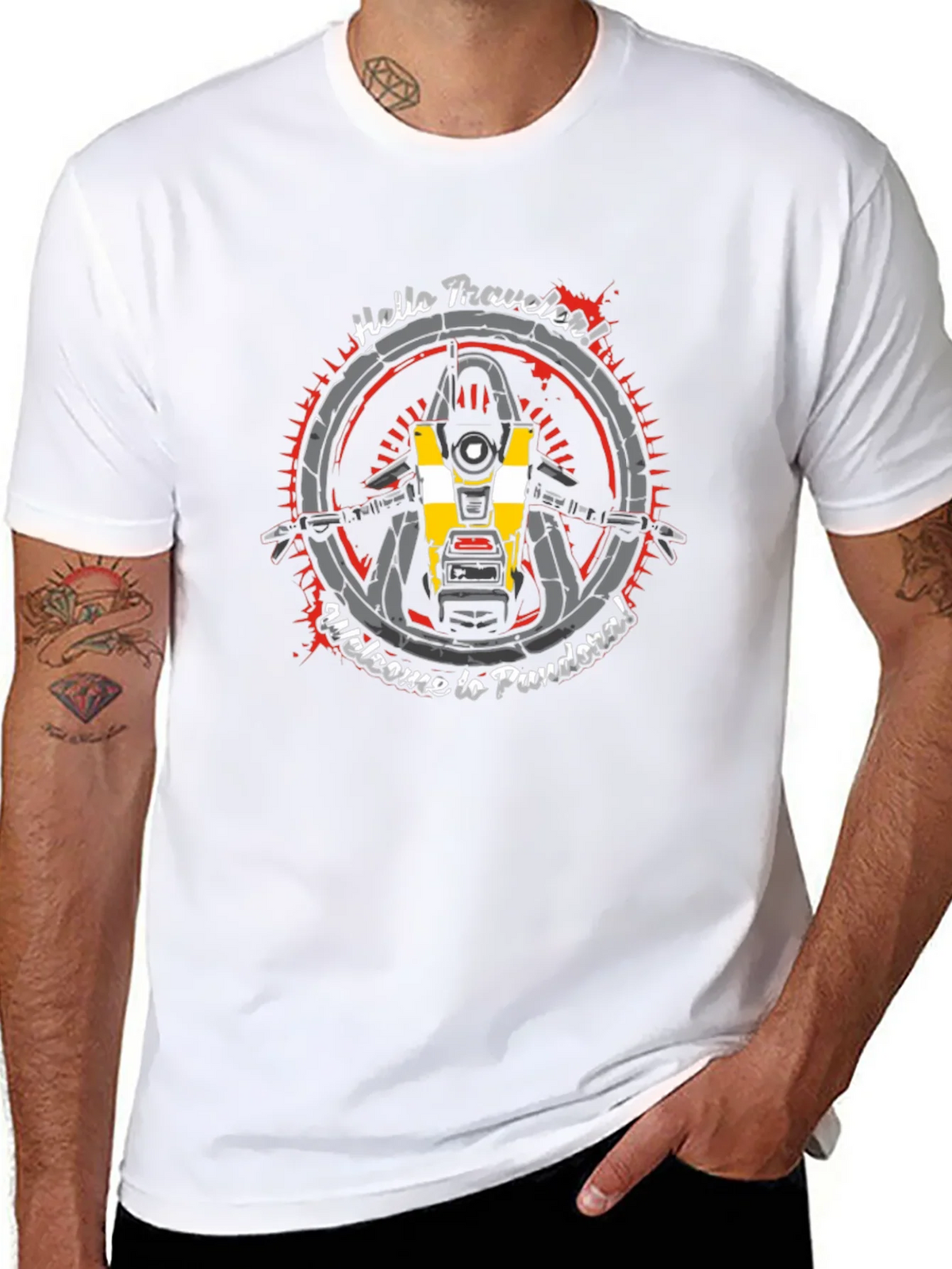 Borderlands CL4P-TP T-Shirt - Hello Traveler! product image 7