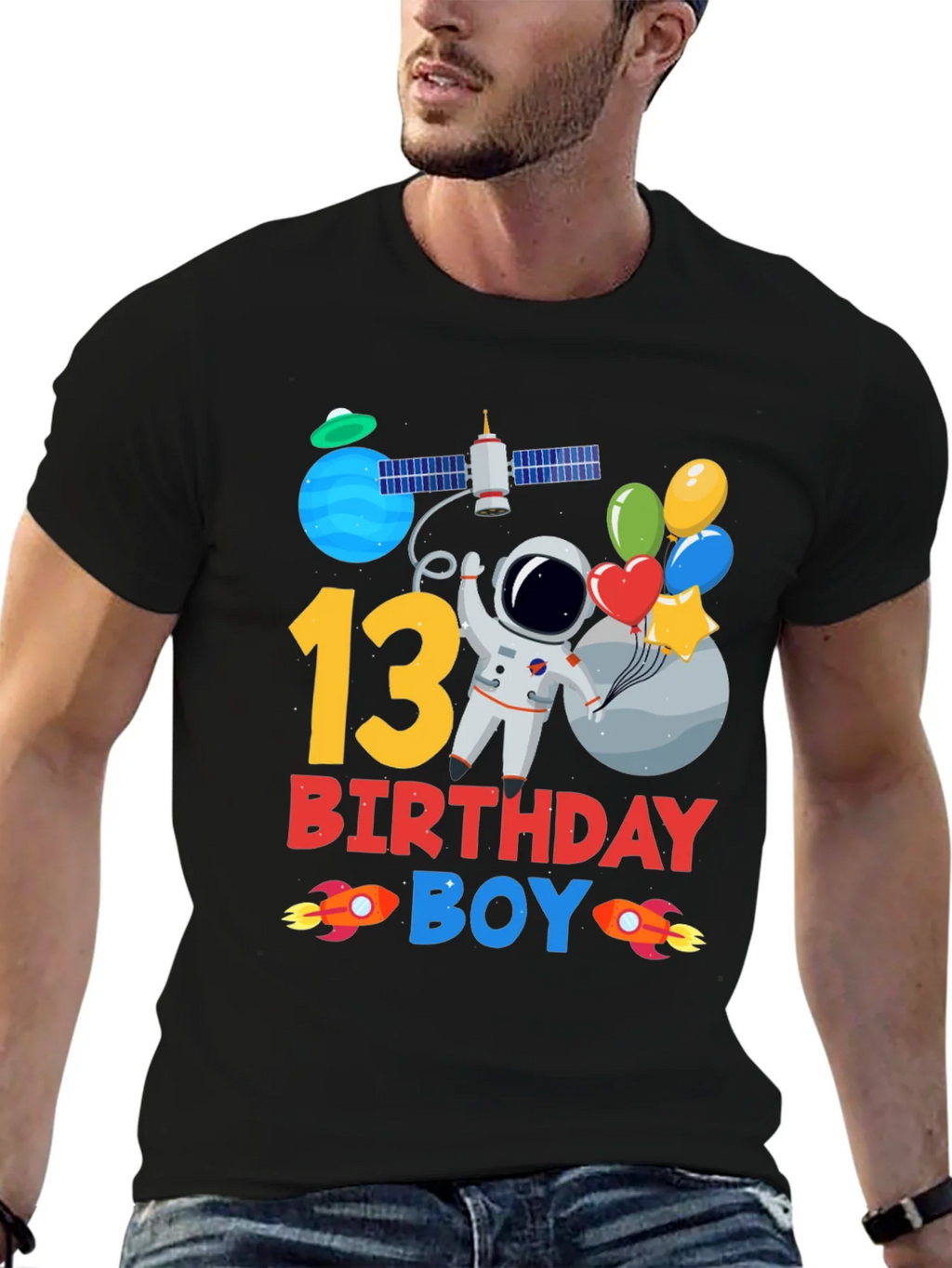 13th Birthday Boy Astronaut T-Shirt product image 6