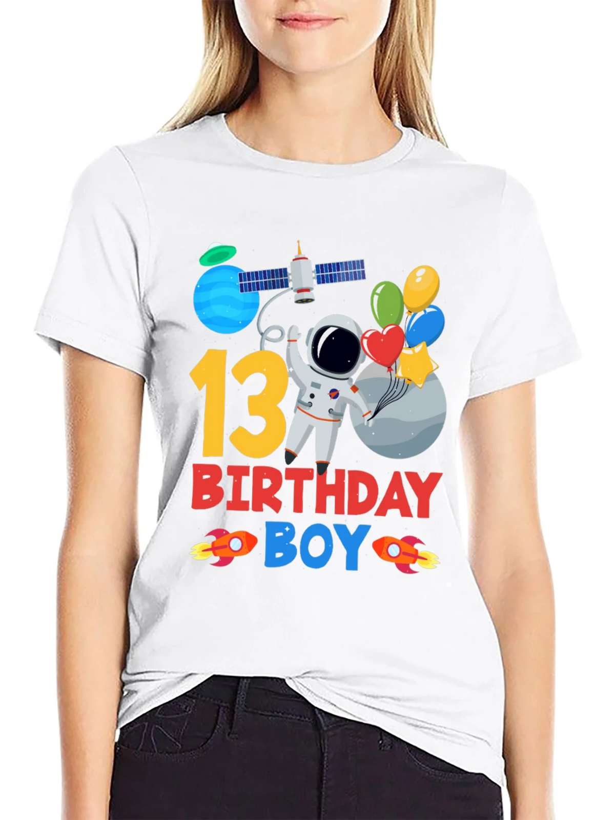 13th Birthday Boy Astronaut T-Shirt product image 8