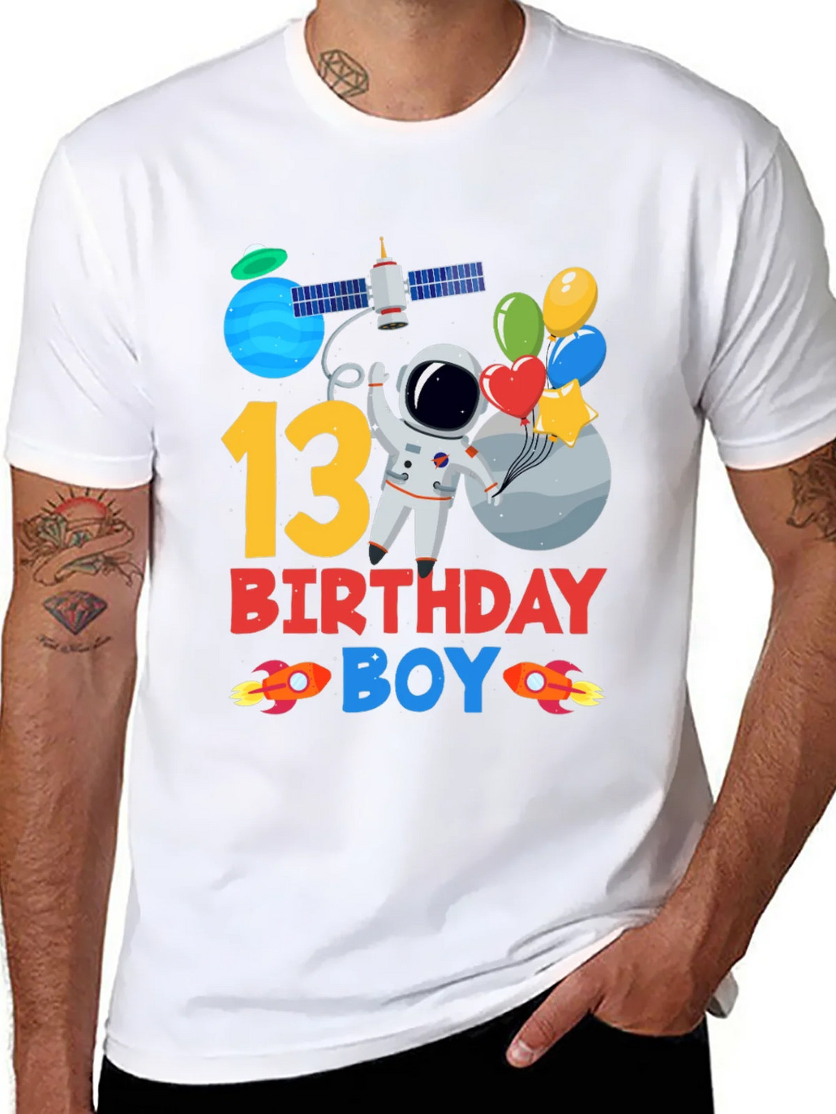 13th Birthday Boy Astronaut T-Shirt product image 7