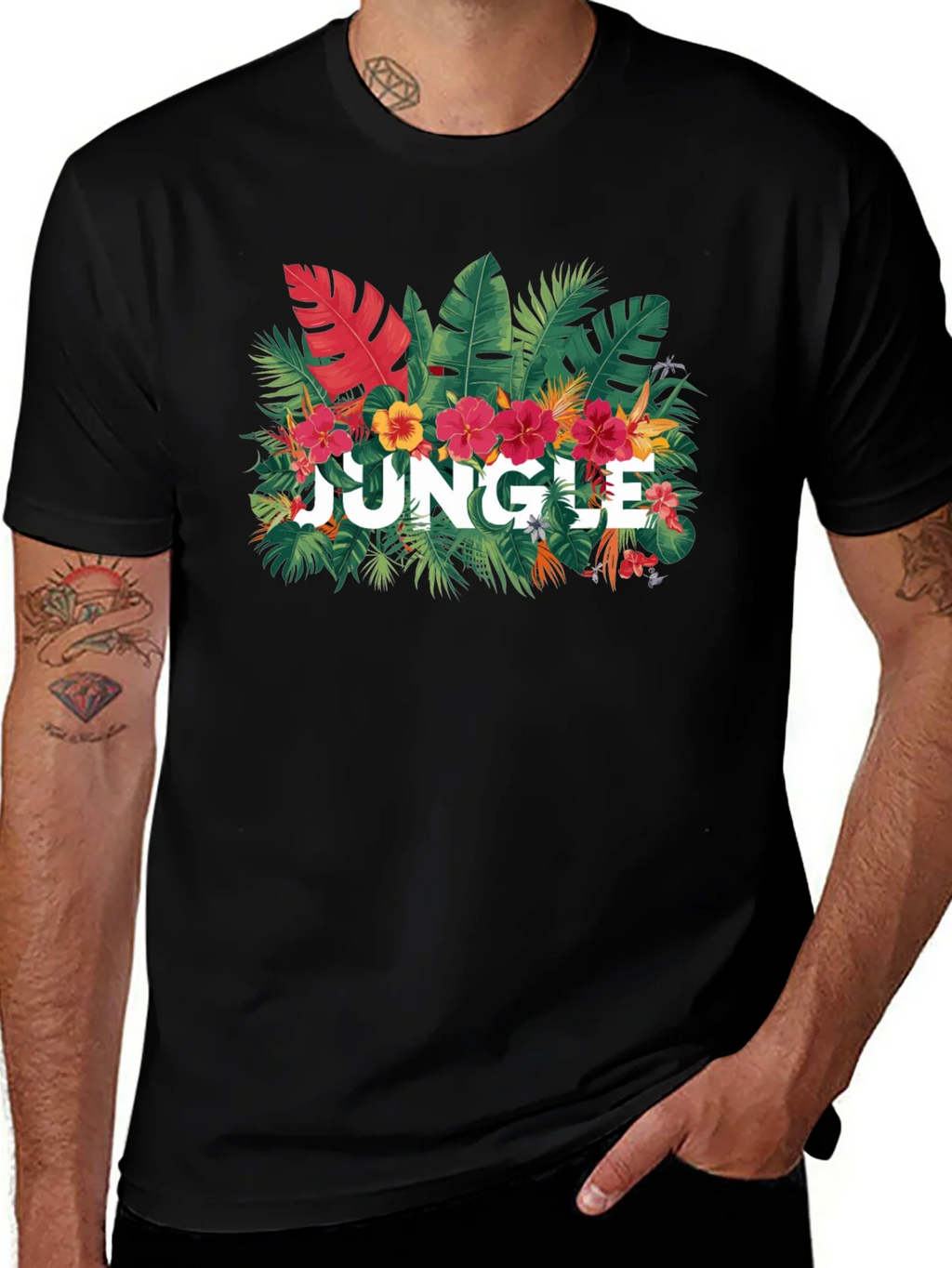 Jungle Graphic Print Black T-Shirt product image 1