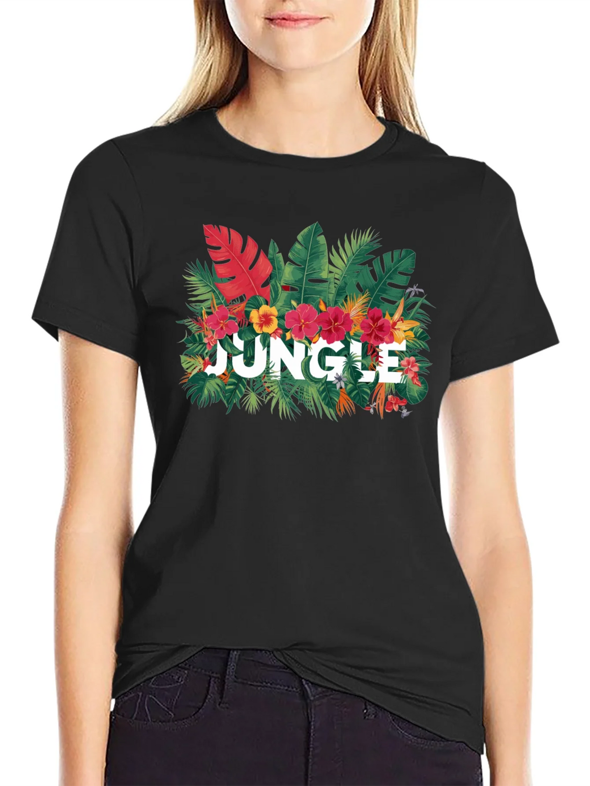 Jungle Graphic Print Black T-Shirt product image 2