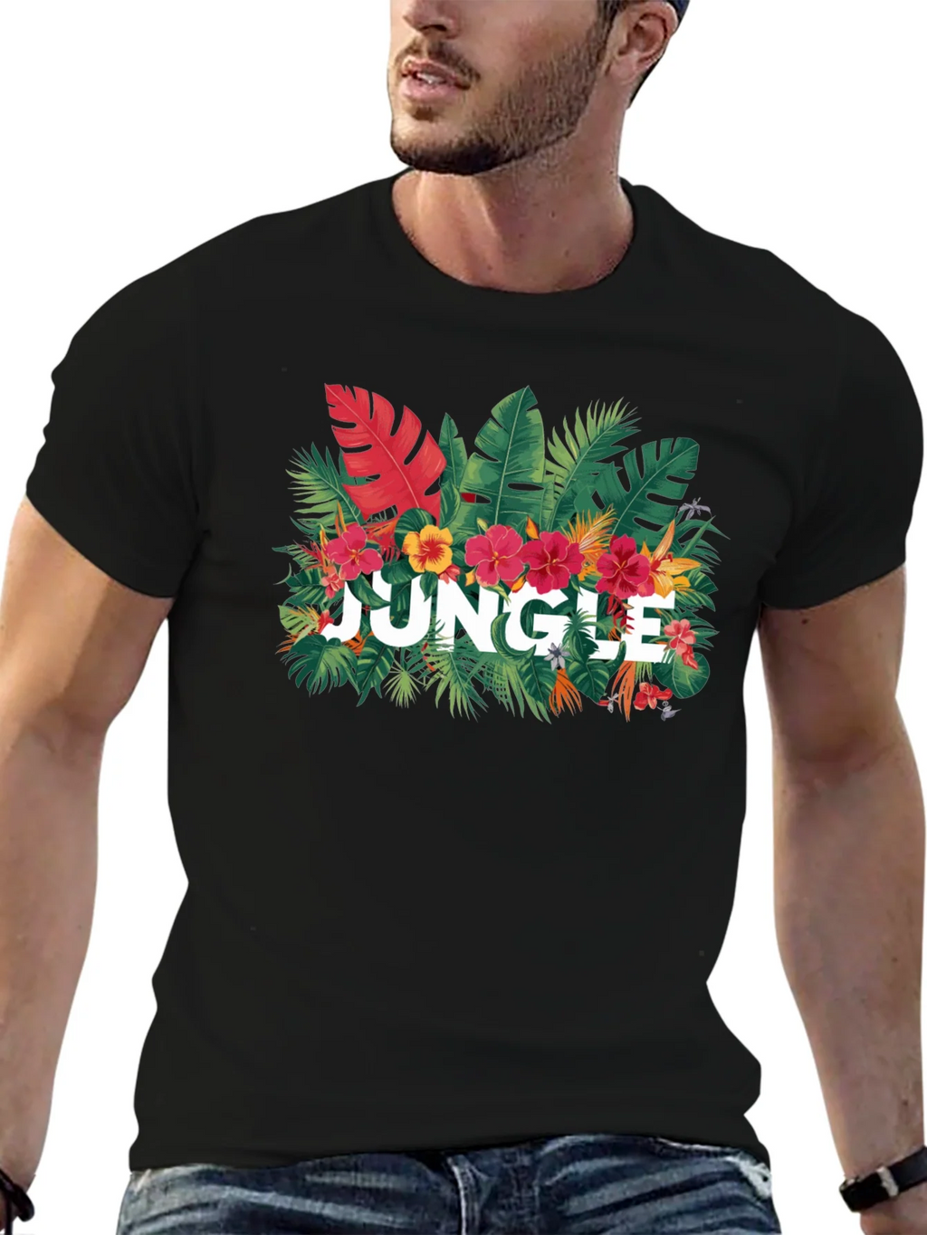 Jungle Graphic Print Black T-Shirt product image 6