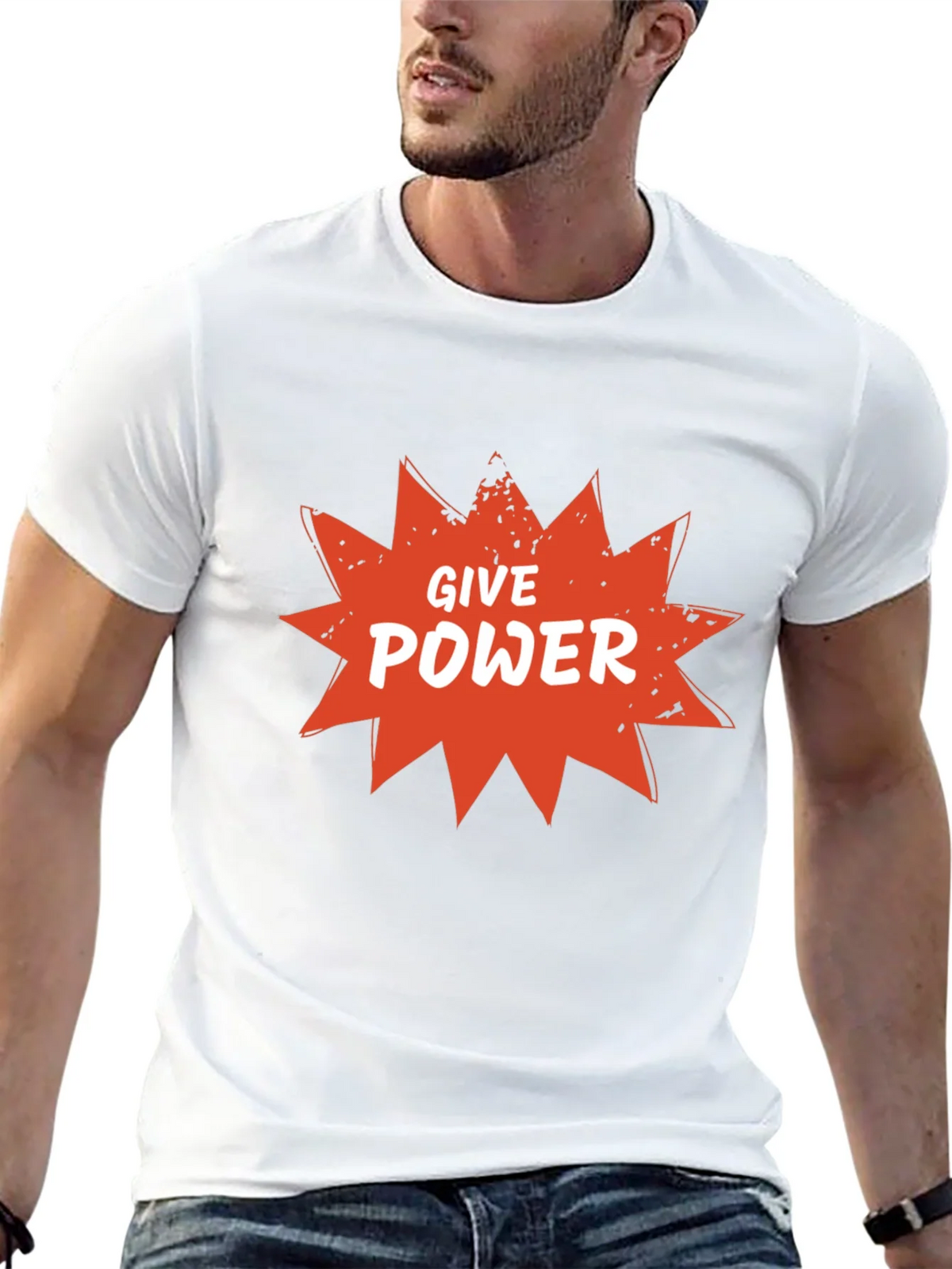 Give Power Graphic Tee - Black Cotton Blend product image 11