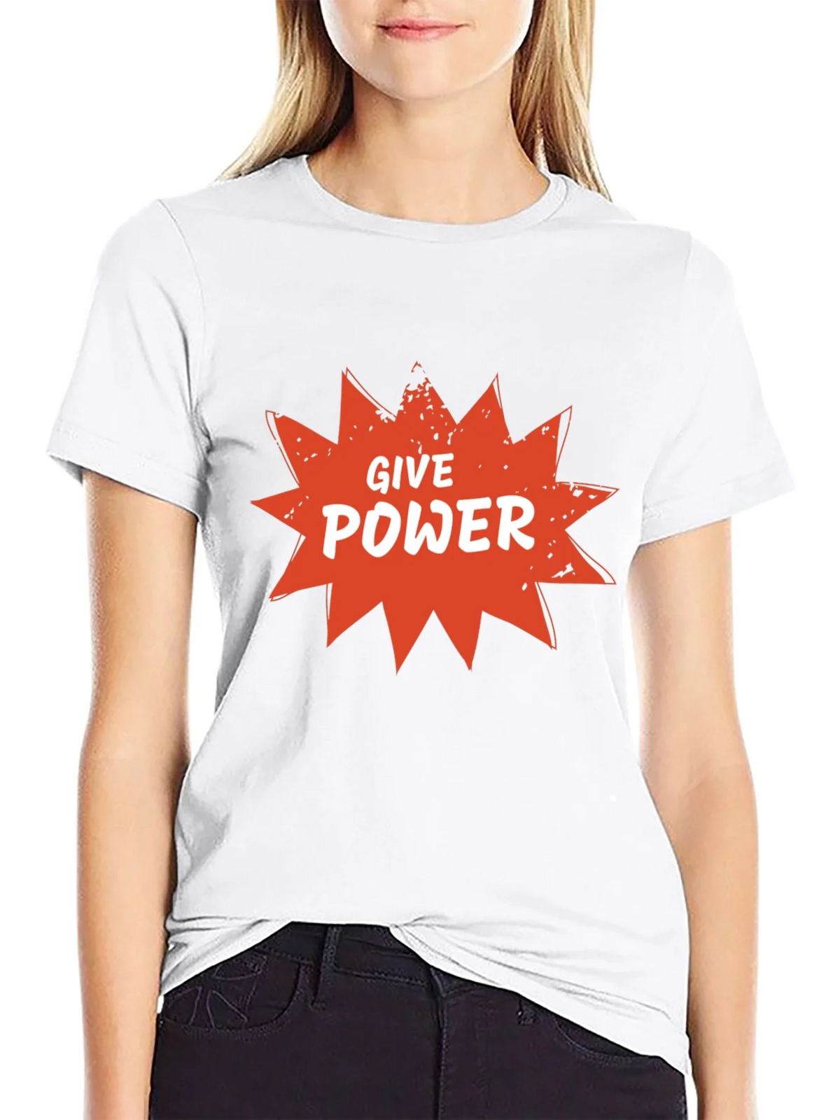 Give Power Graphic Tee - Black Cotton Blend product image 8