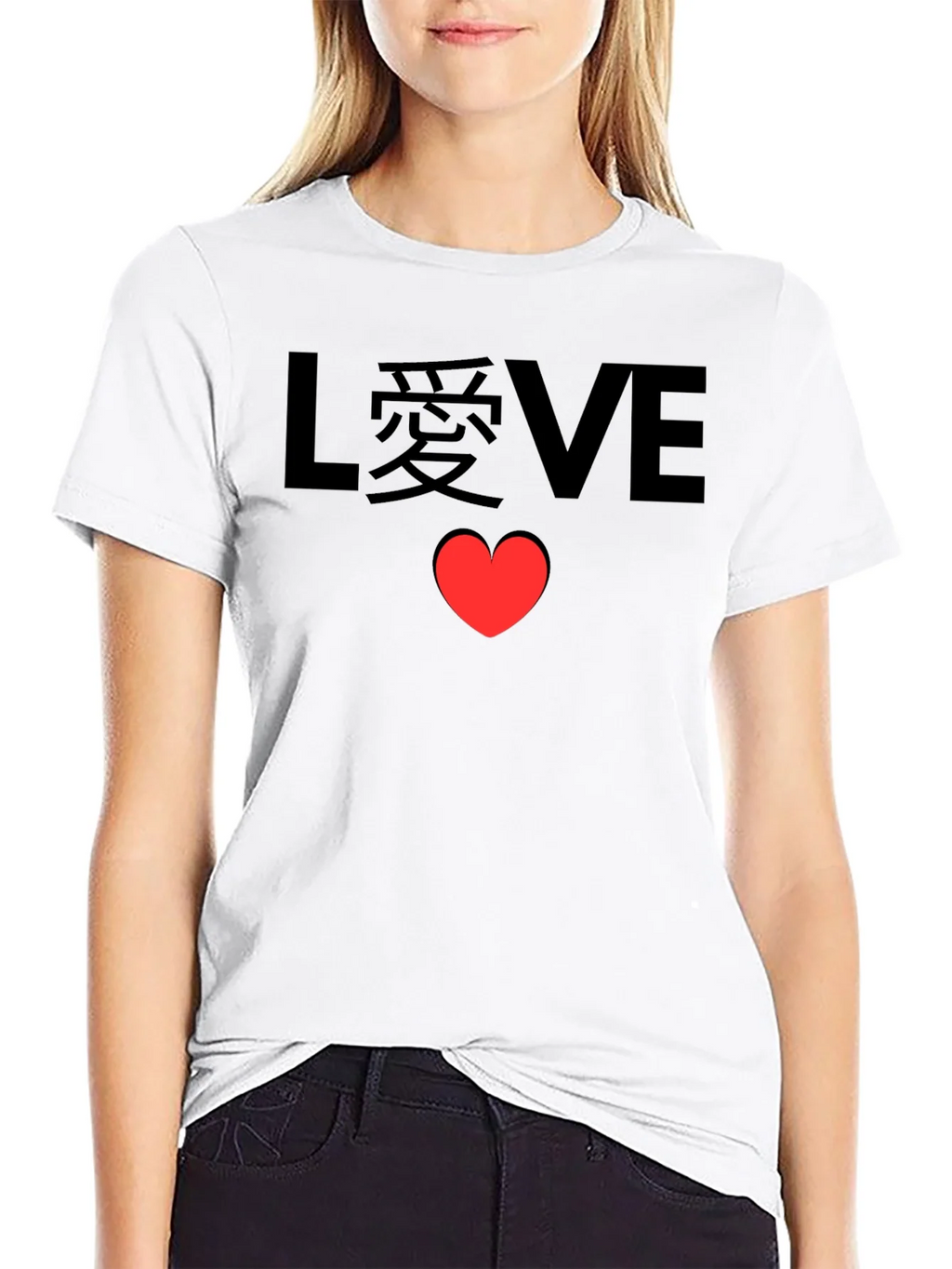 LOVE Heart Graphic Black Tee product image 7