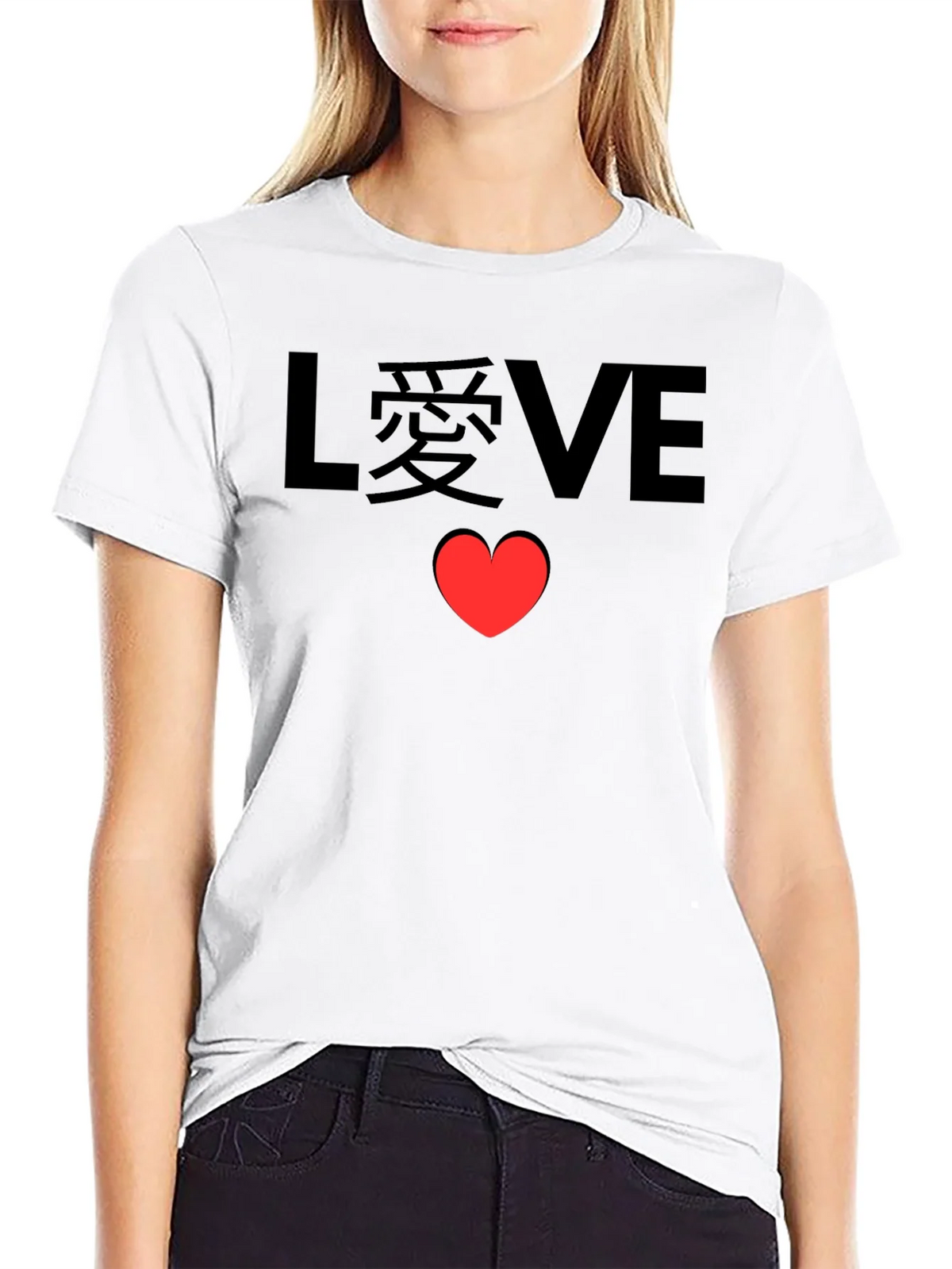 LOVE Heart Graphic Black Tee product image 7