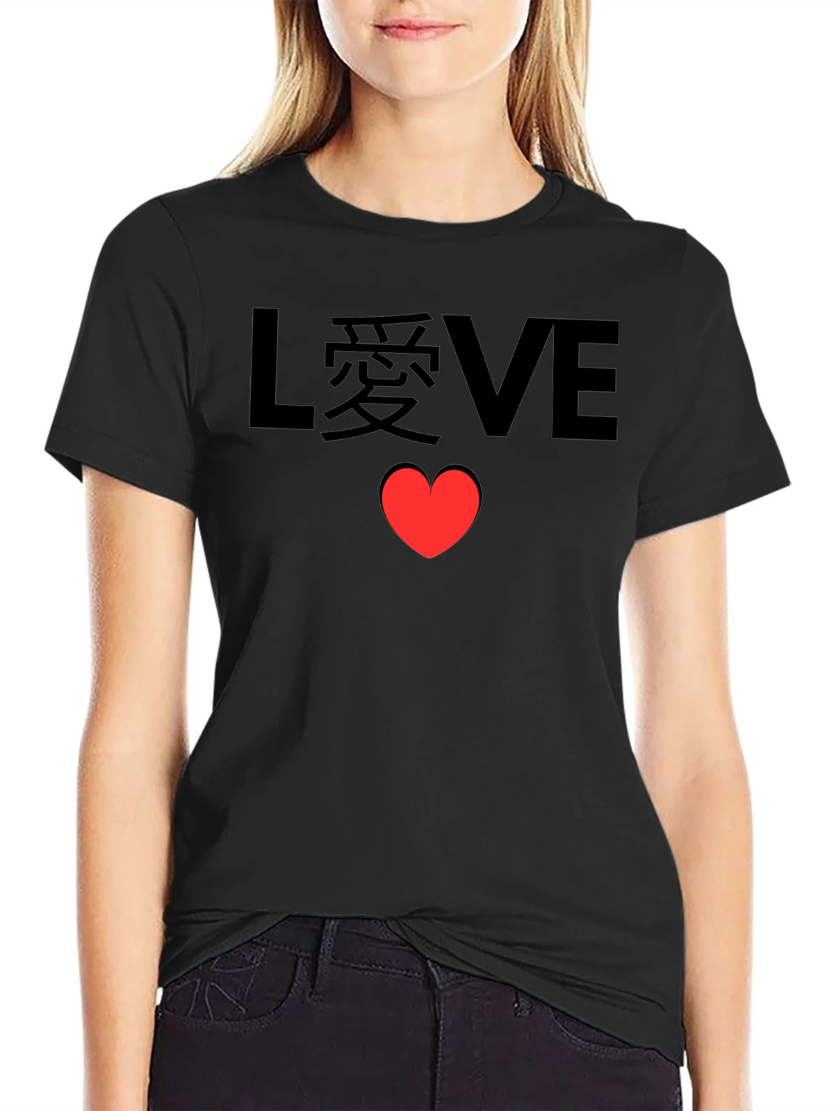LOVE Heart Graphic Black Tee product image 2