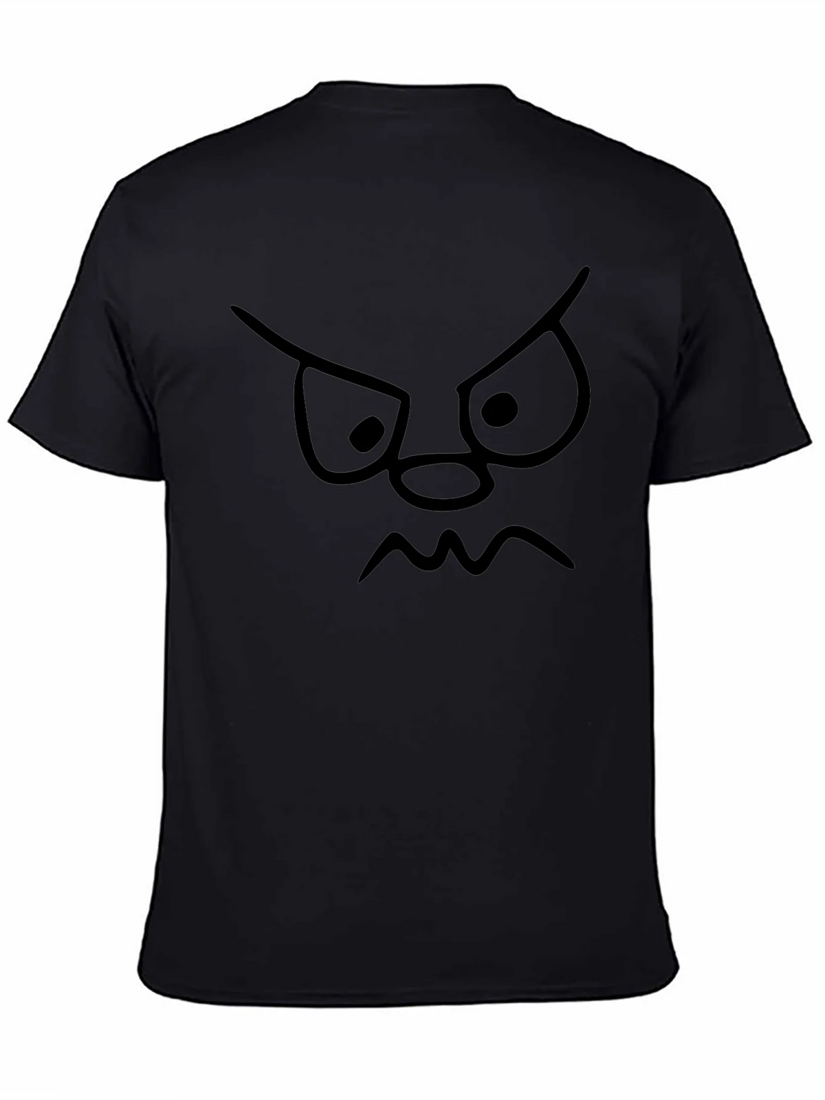 Grumpy Face Graphic Tee - Black Cotton T-Shirt product image 4