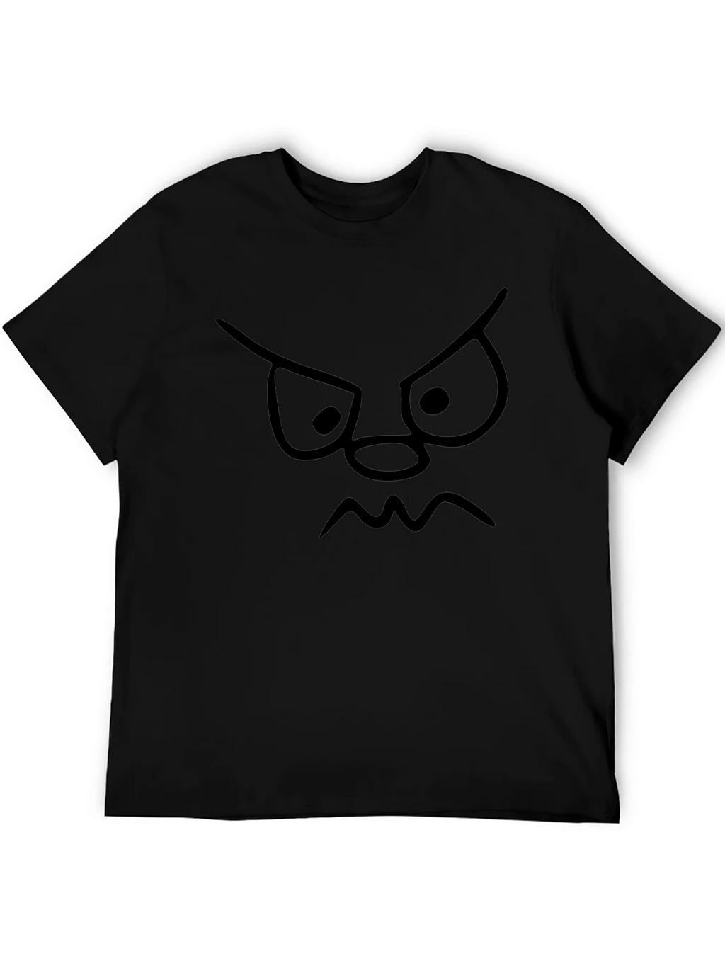 Grumpy Face Graphic Tee - Black Cotton T-Shirt product image 5