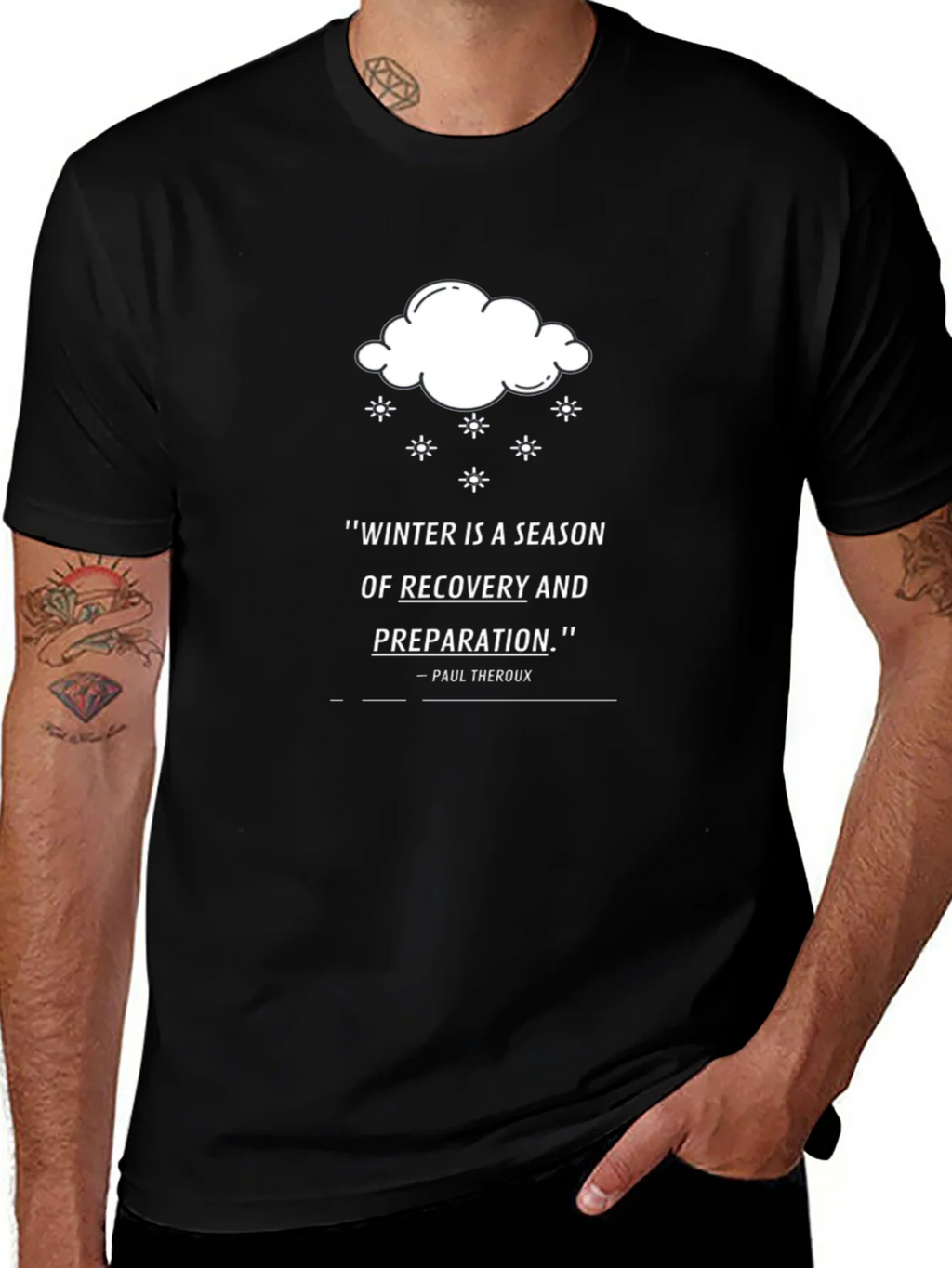 Winter Recovery Quote T-Shirt - Black product image 1