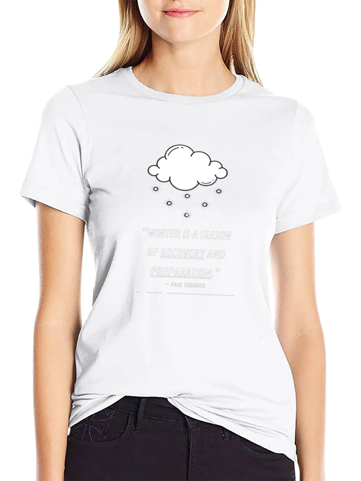 Winter Recovery Quote T-Shirt - Black product image 7