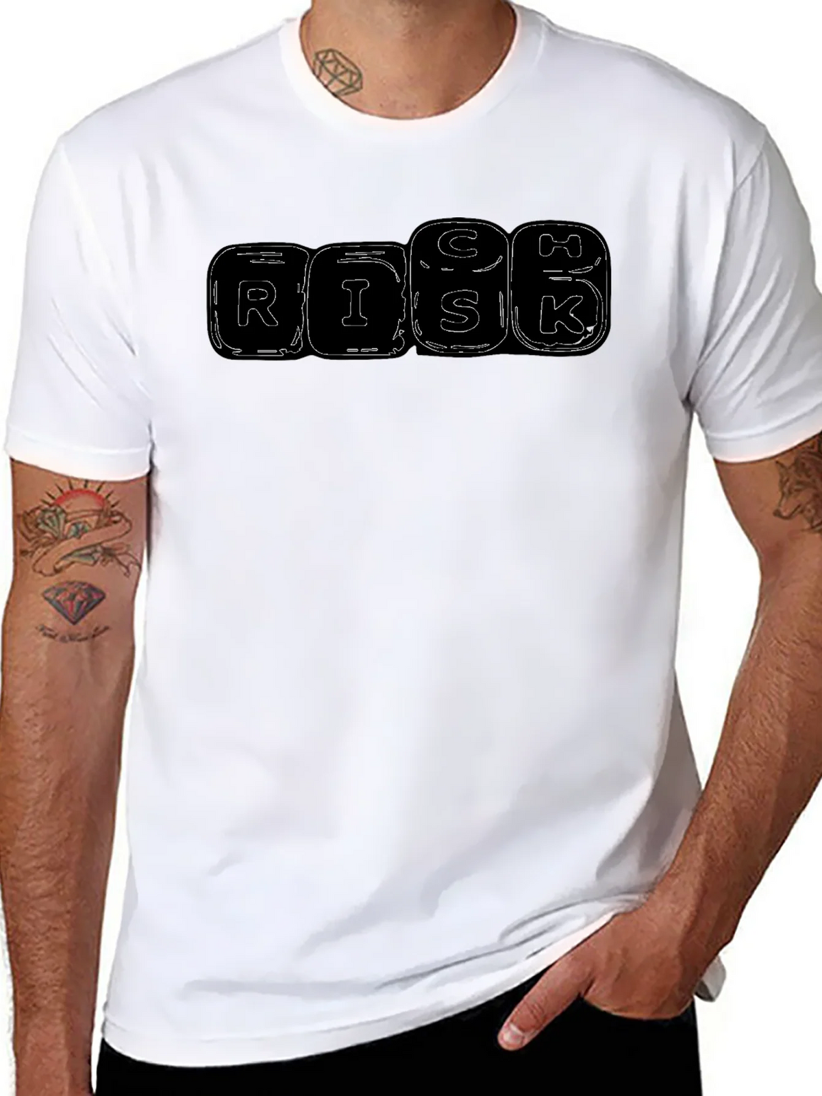 RISK Letter Graphic Black T-shirt product image 7