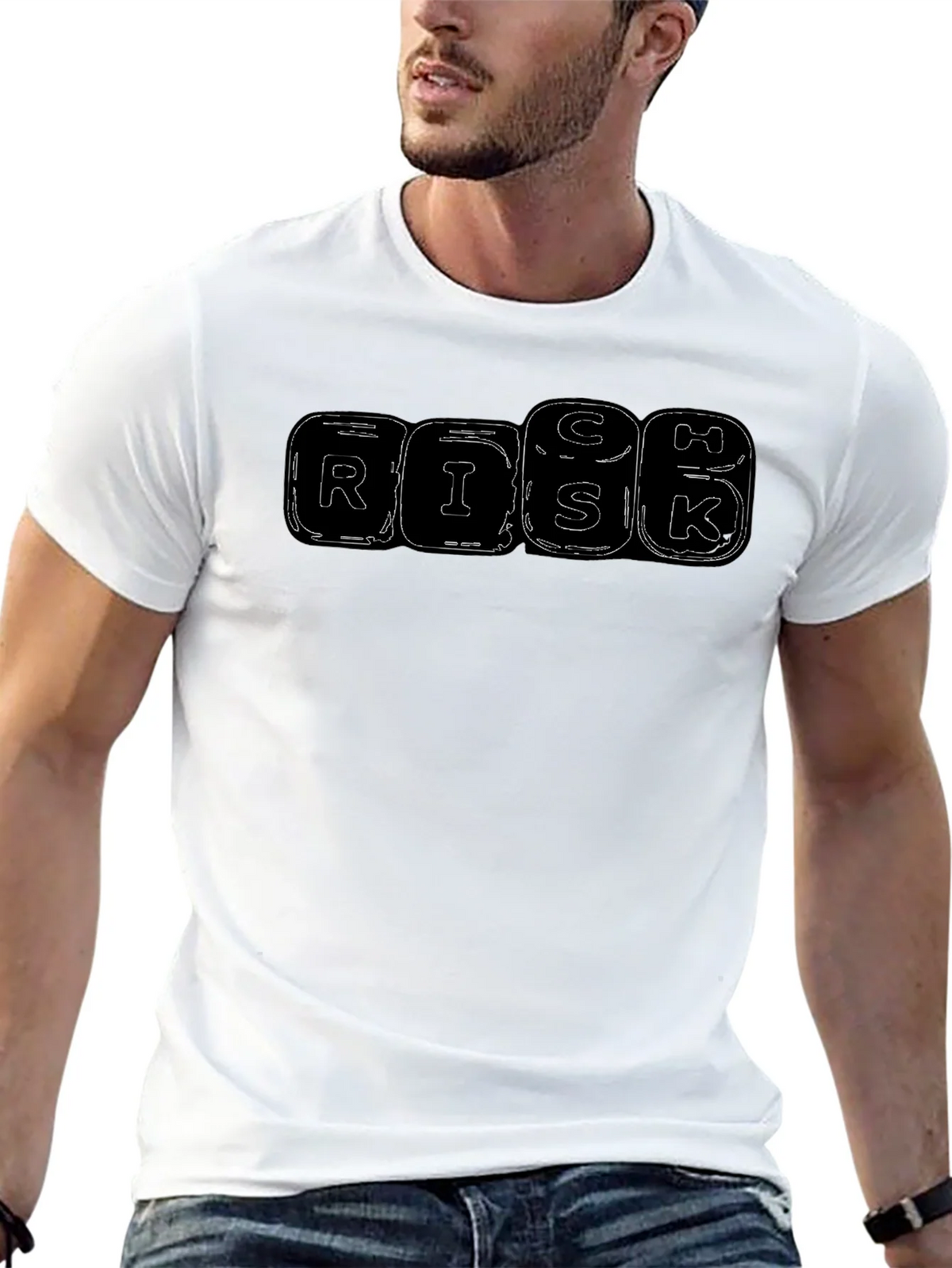 RISK Letter Graphic Black T-shirt product image 12