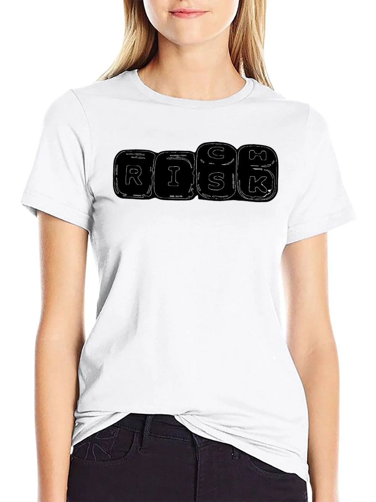 RISK Letter Graphic Black T-shirt product image 8