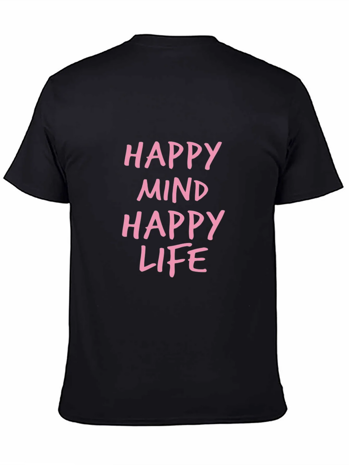 Happy Mind Life Graphic Tee - Black Casual T-Shirt product image 2